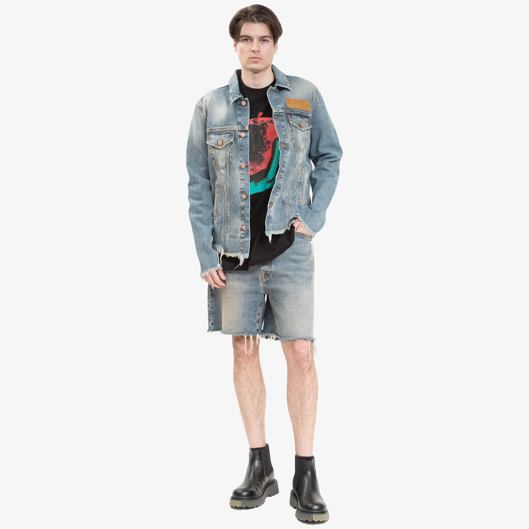 Palm Raw Edge Denim Jacket - Image 2
