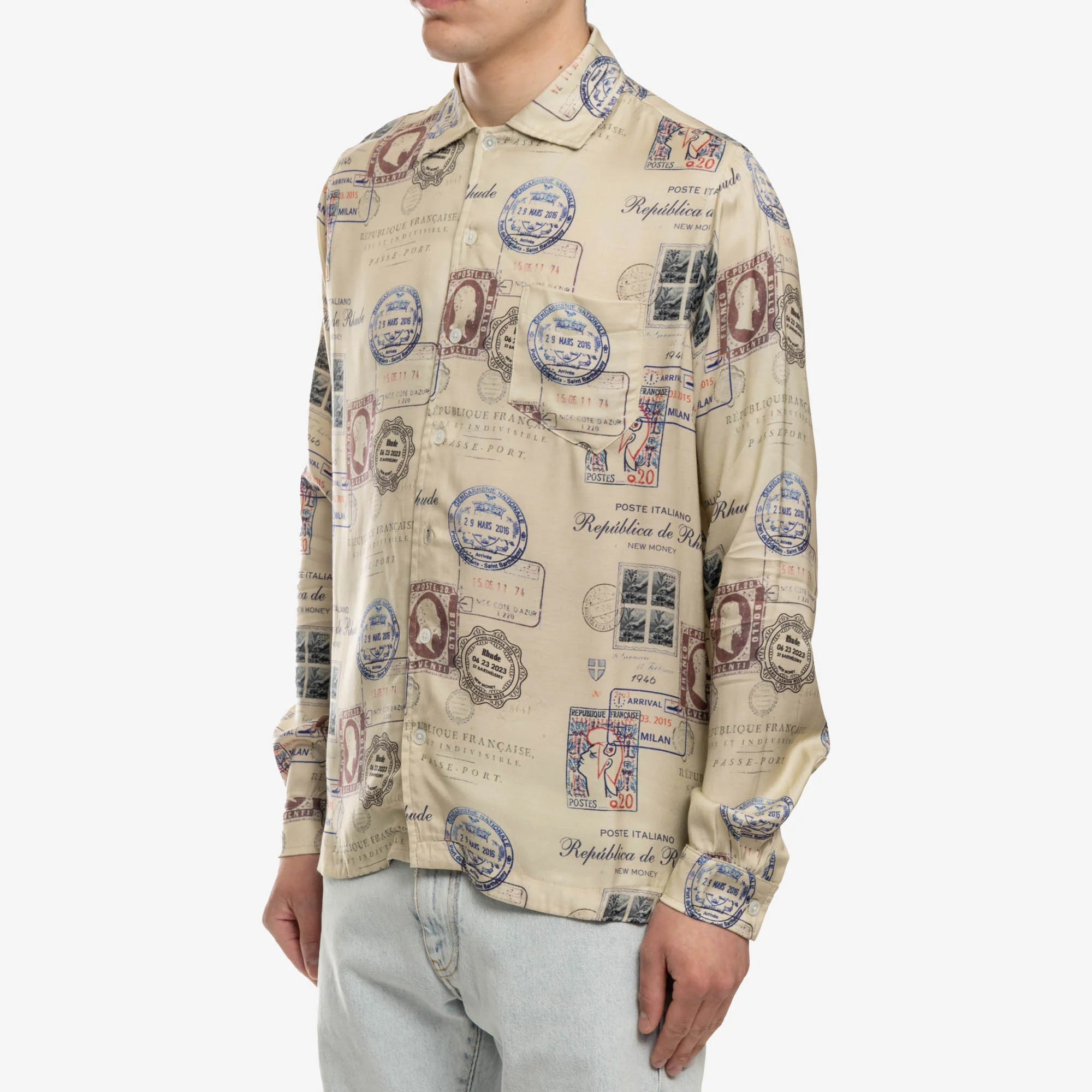 Passport Stamp Print Shirt - Image 3