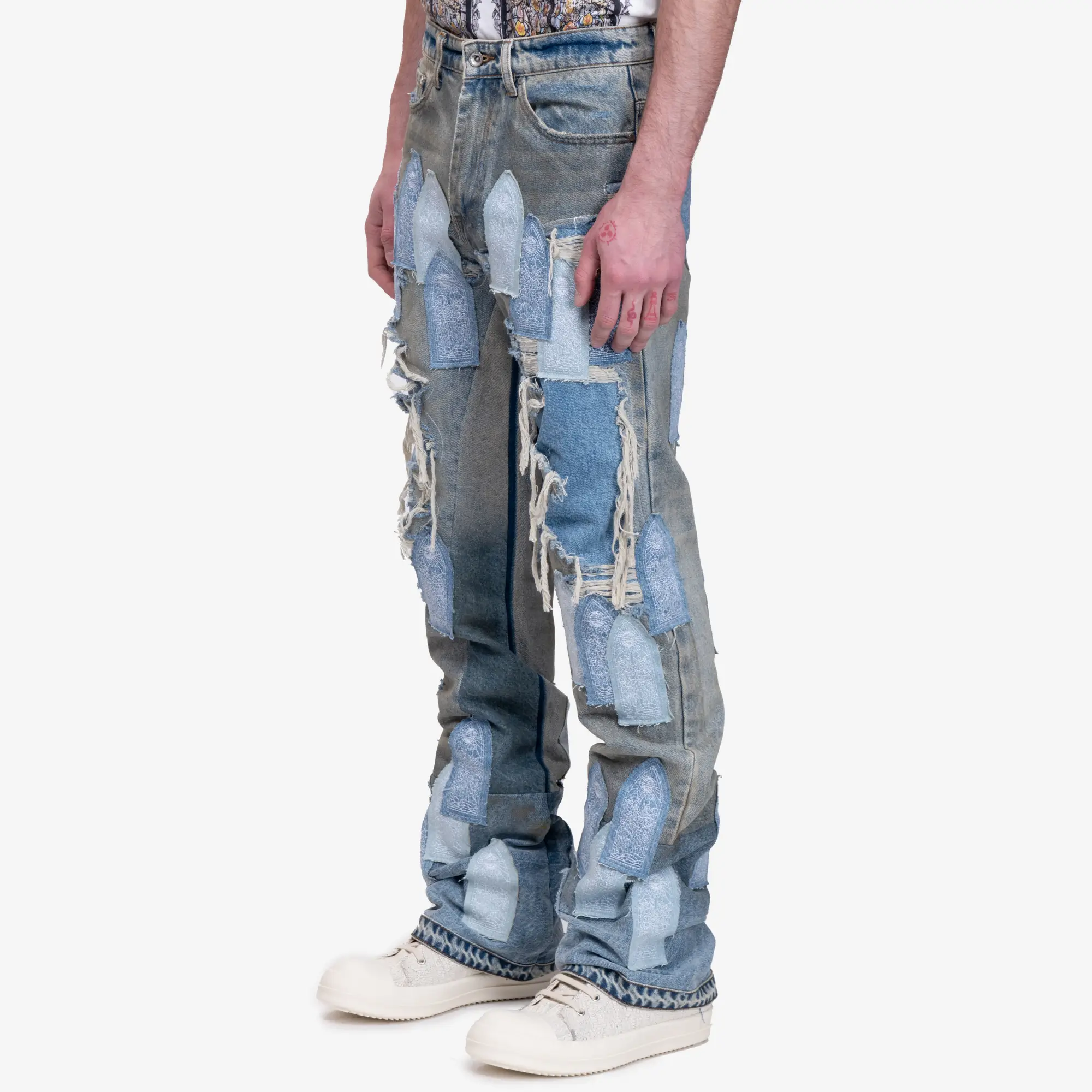 Patched Arch Repaired Blowout Jeans - Image 3