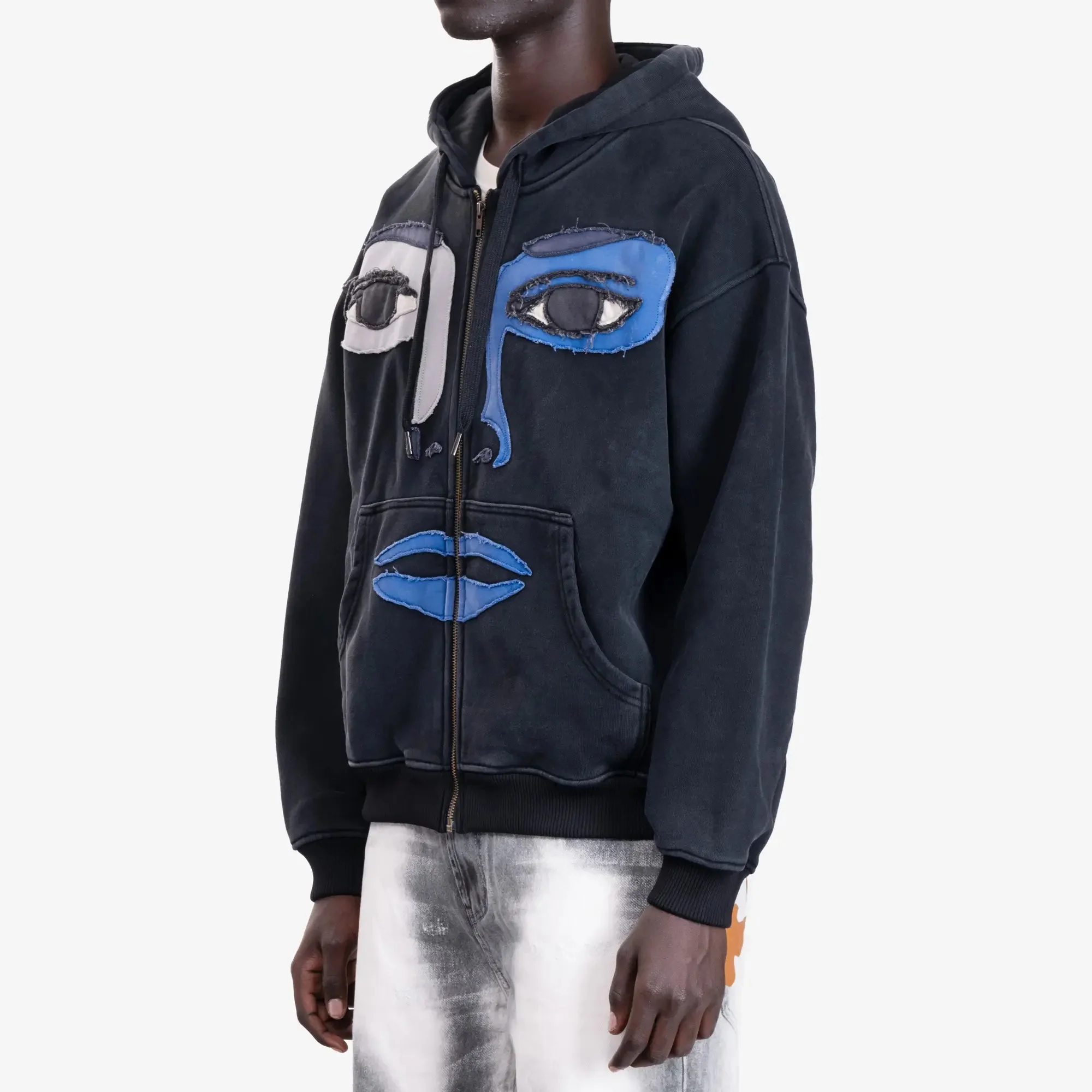 Patchwork Face Heavy Zip Hoodie - Image 3