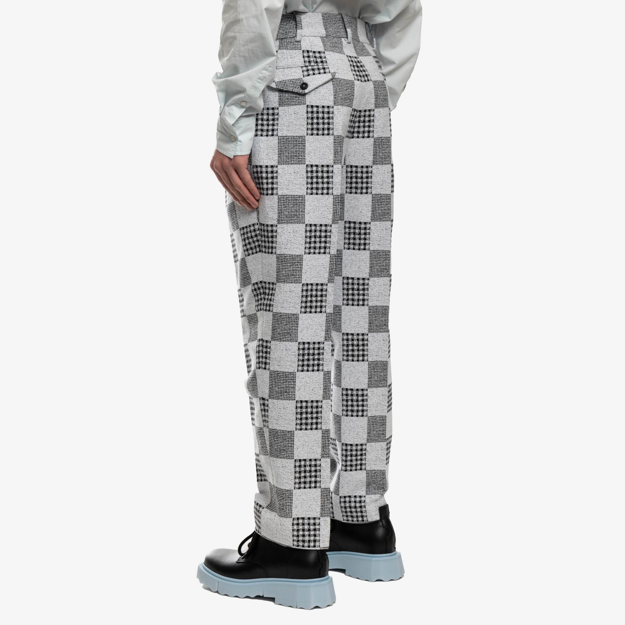 Patchwork Jacquard Pleat Pants - Image 4