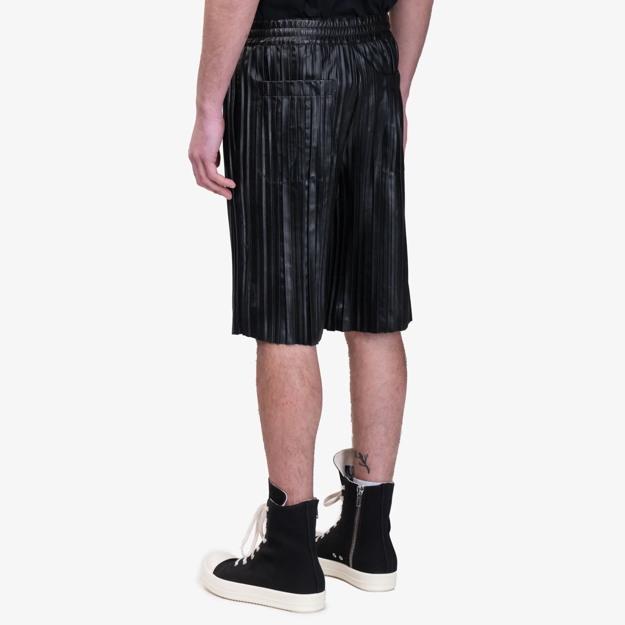 Pleated Leather Shorts - Image 4