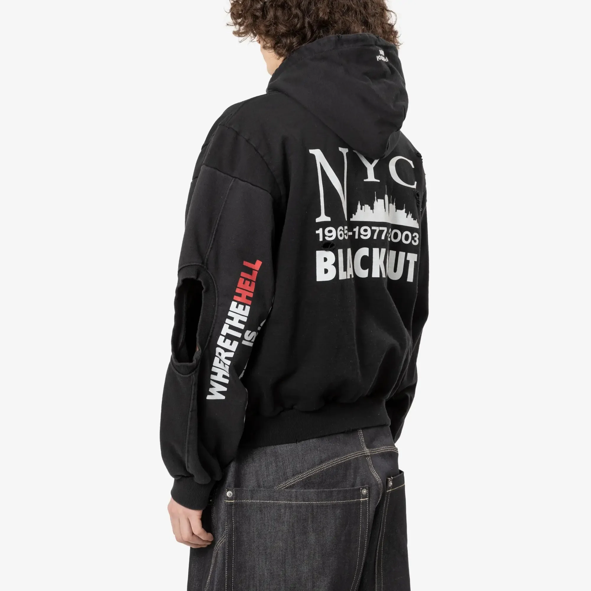 Reconstructed Sweatshirts Zip Hoody - Image 4