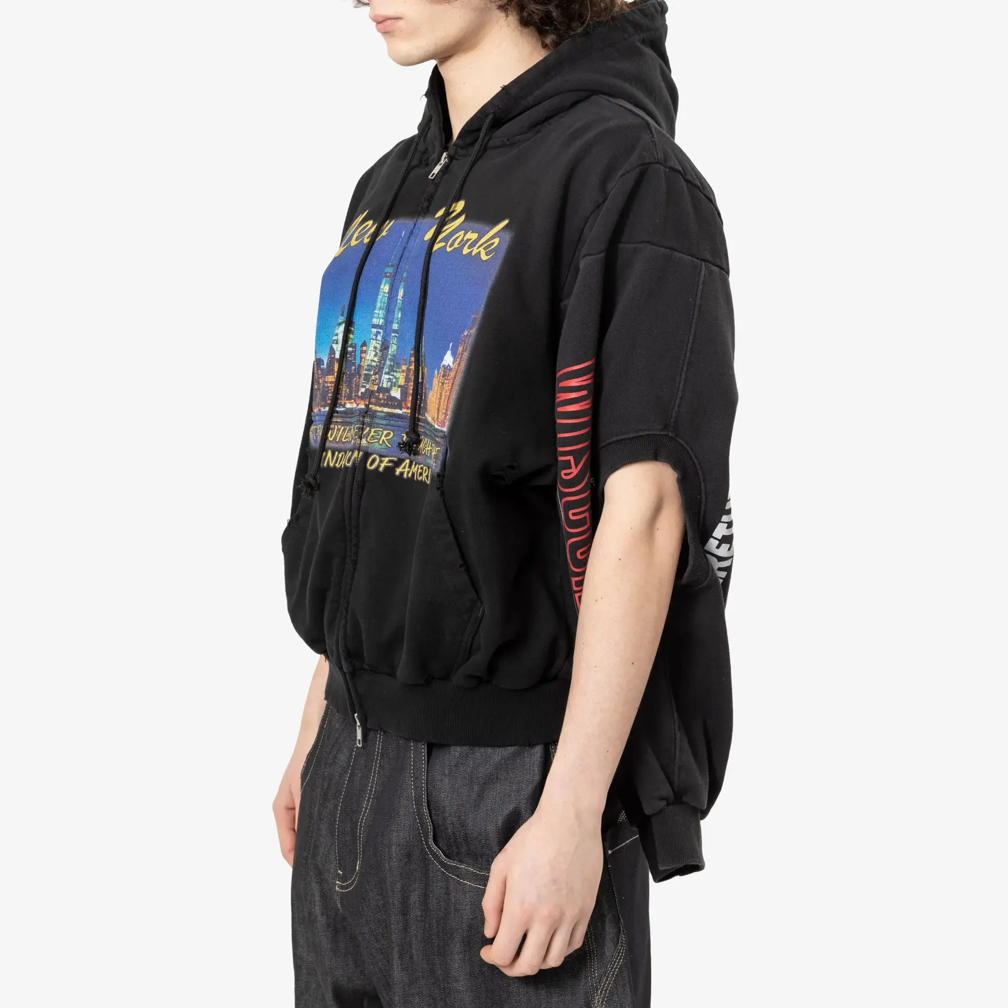 Reconstructed Sweatshirts Zip Hoody - Image 5