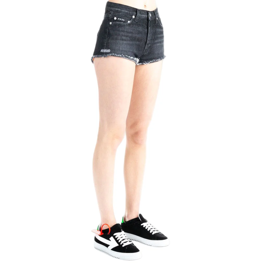 Womens Raw Edge Denim Shorts - Image 2