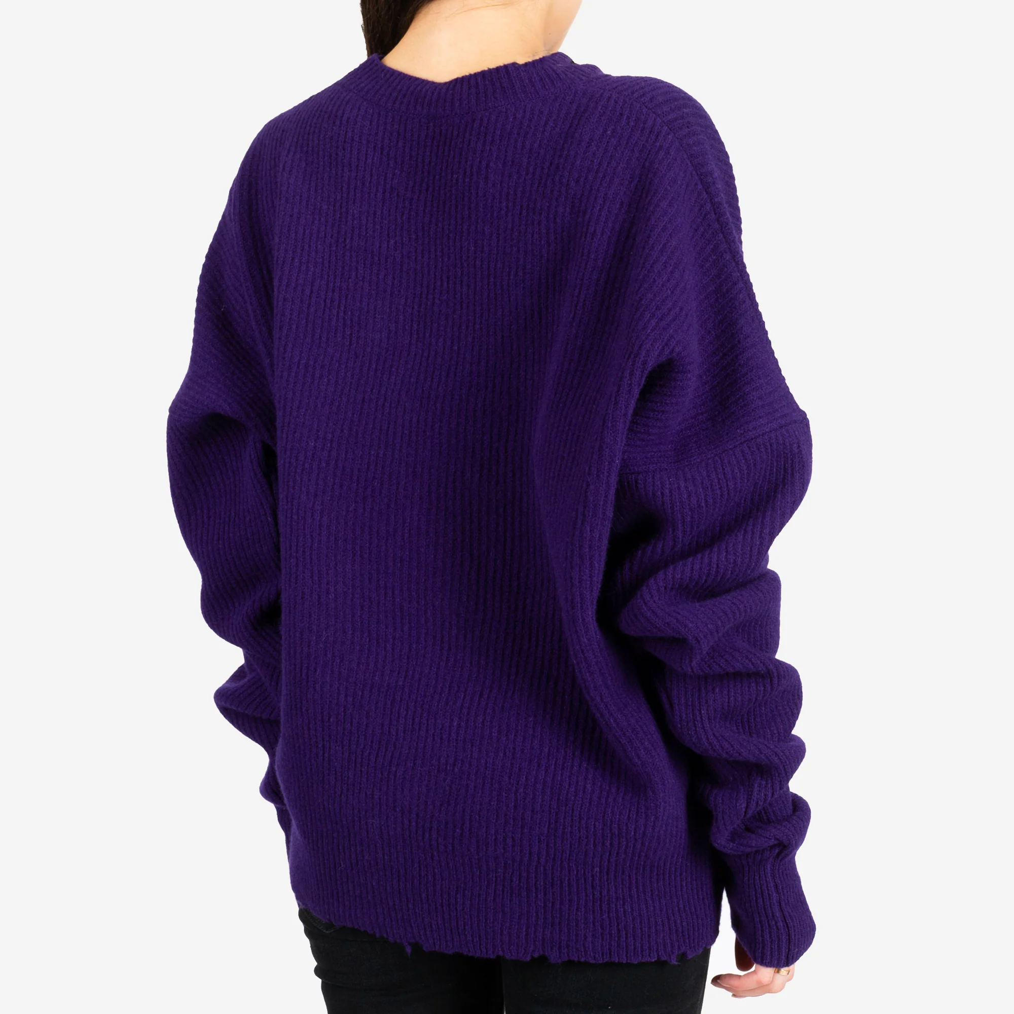 Womens Rib Oversized Chopped Sweater - Image 3