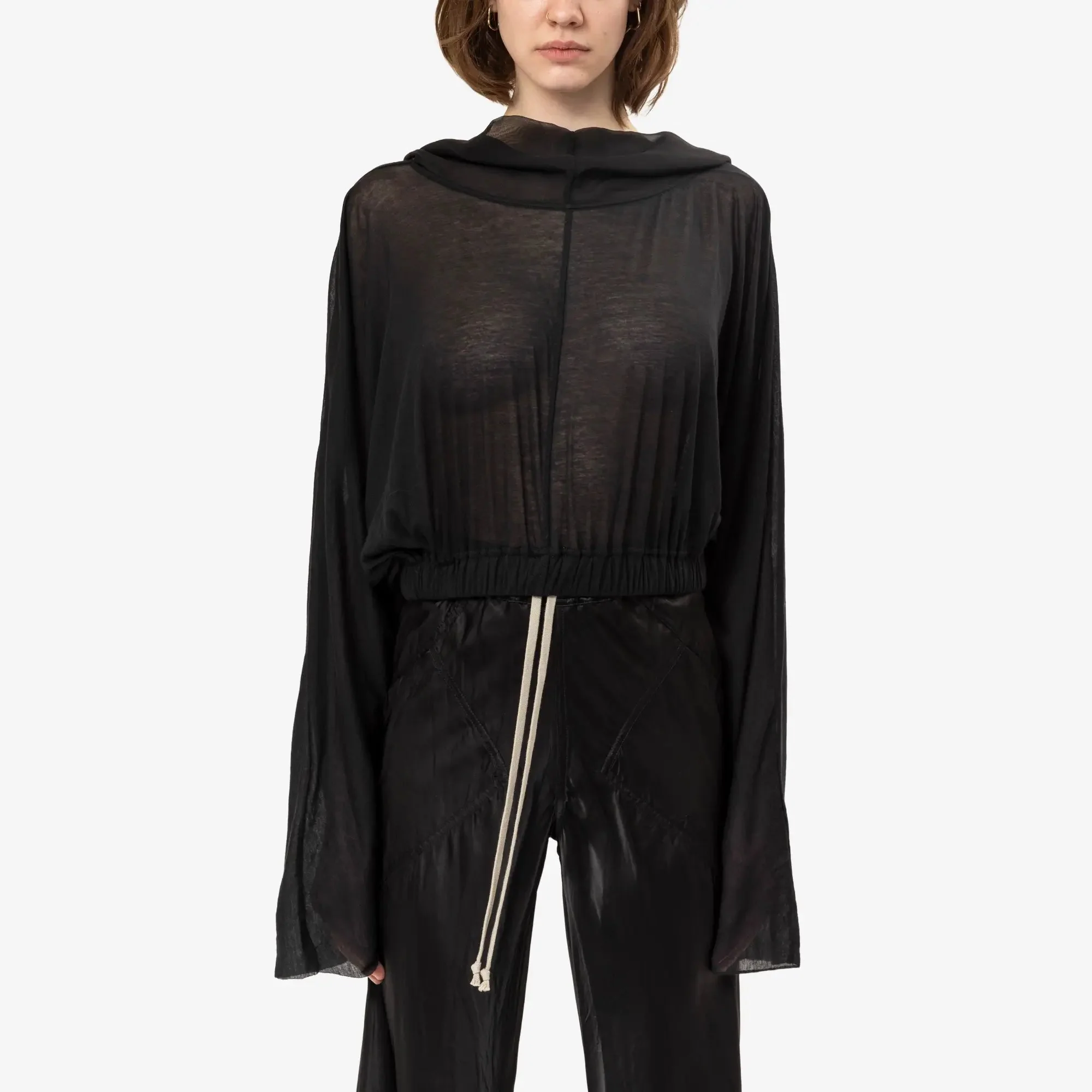 Womens Cropped Hooded Tunic