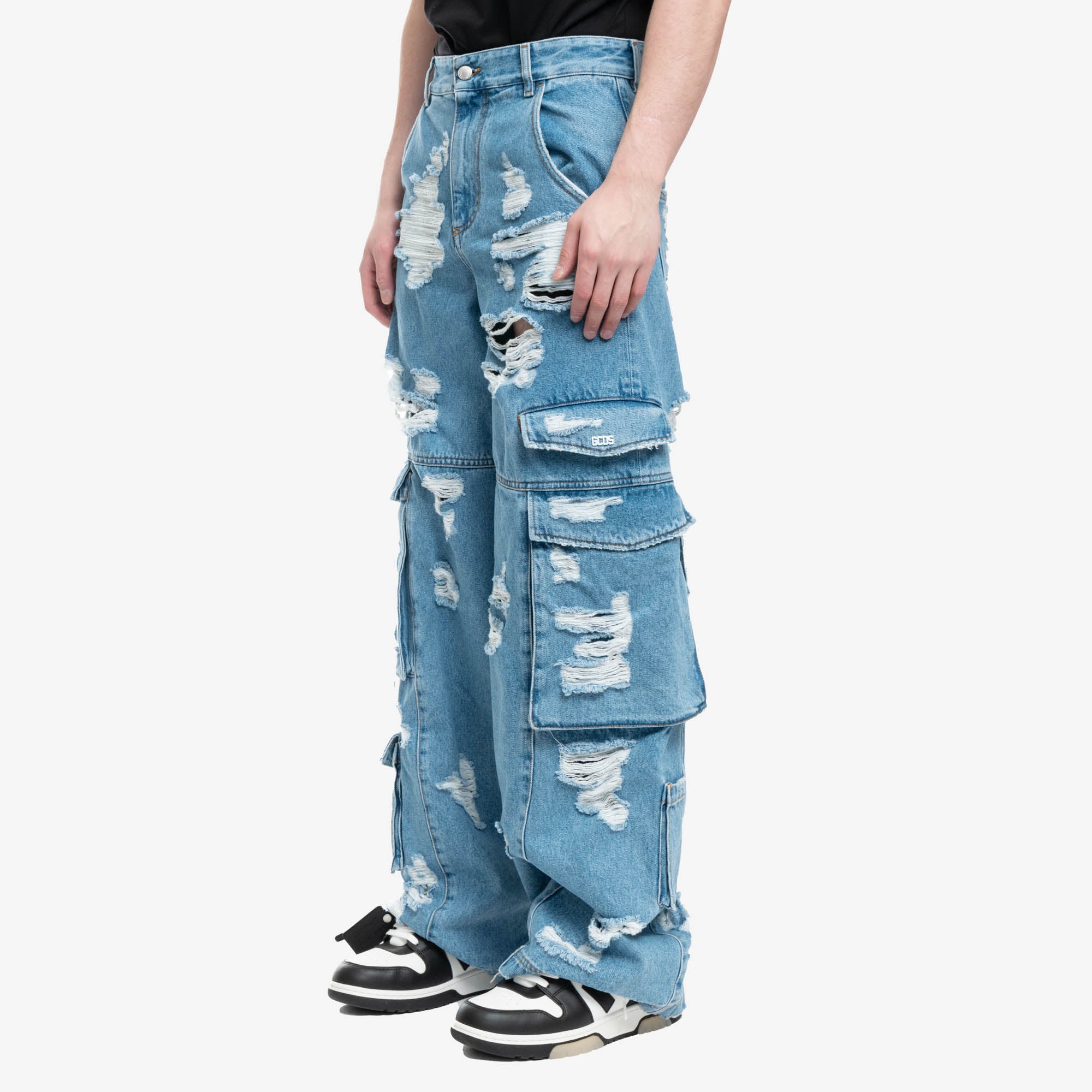 Ripped Ultracargo Denim Trousers - Image 3