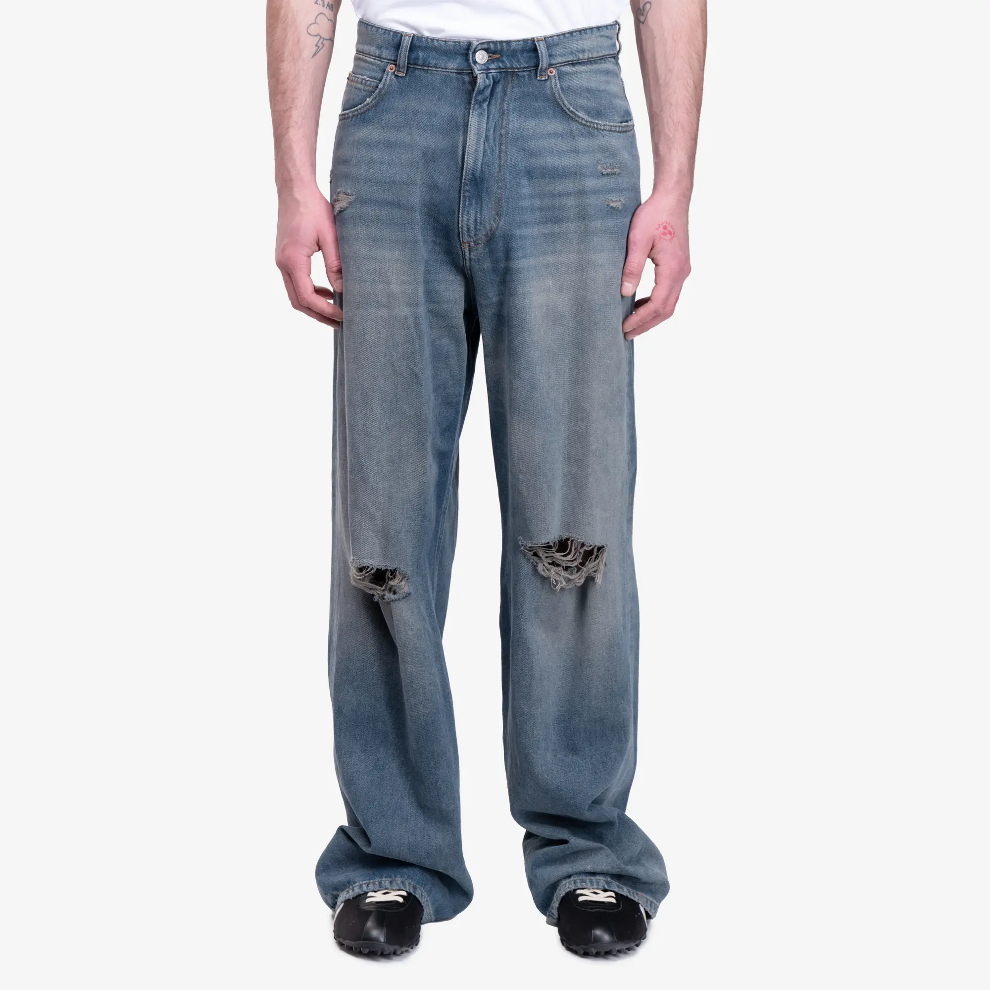 Ripped Wide Leg Jeans