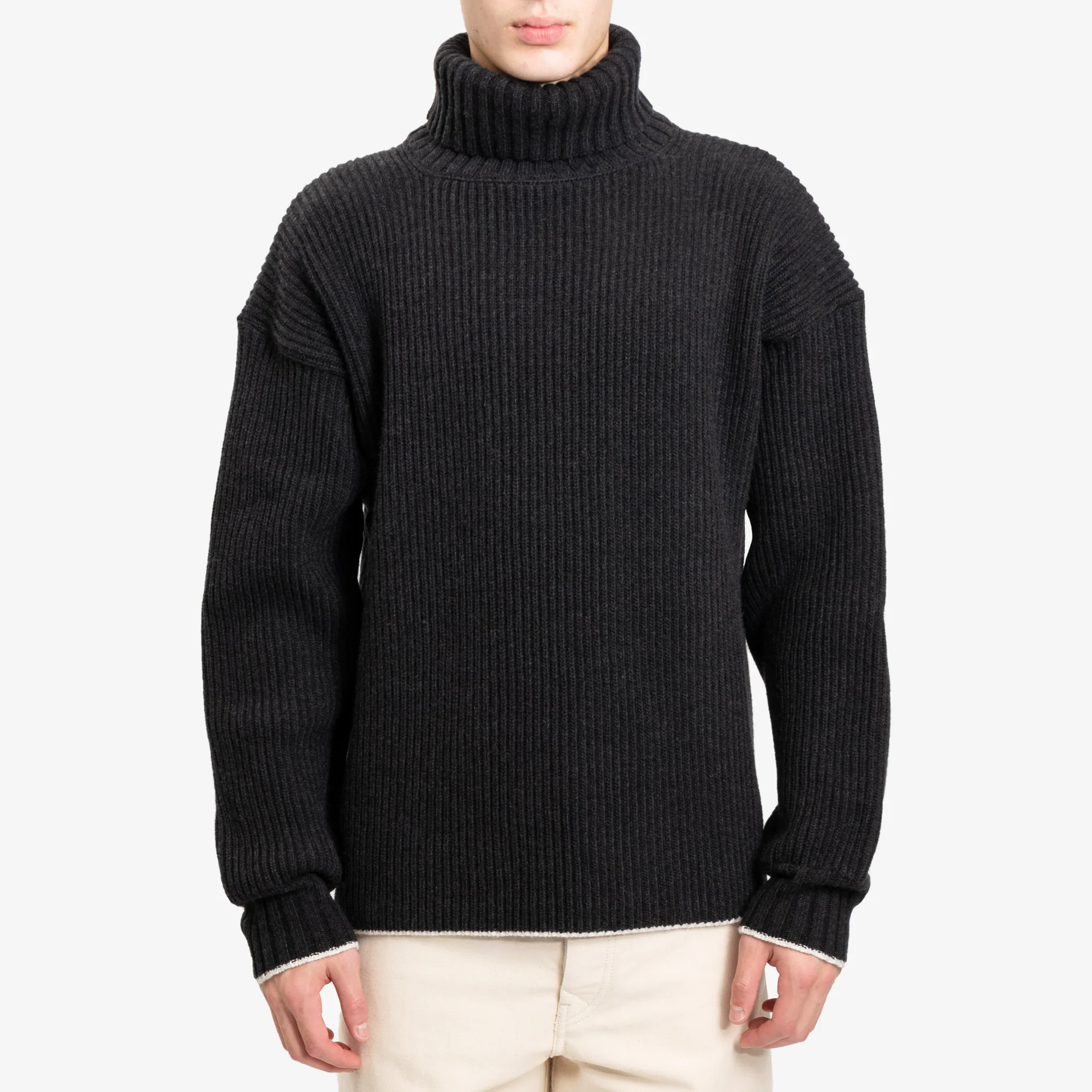 Roll Neck Wool Cashmere Sweater