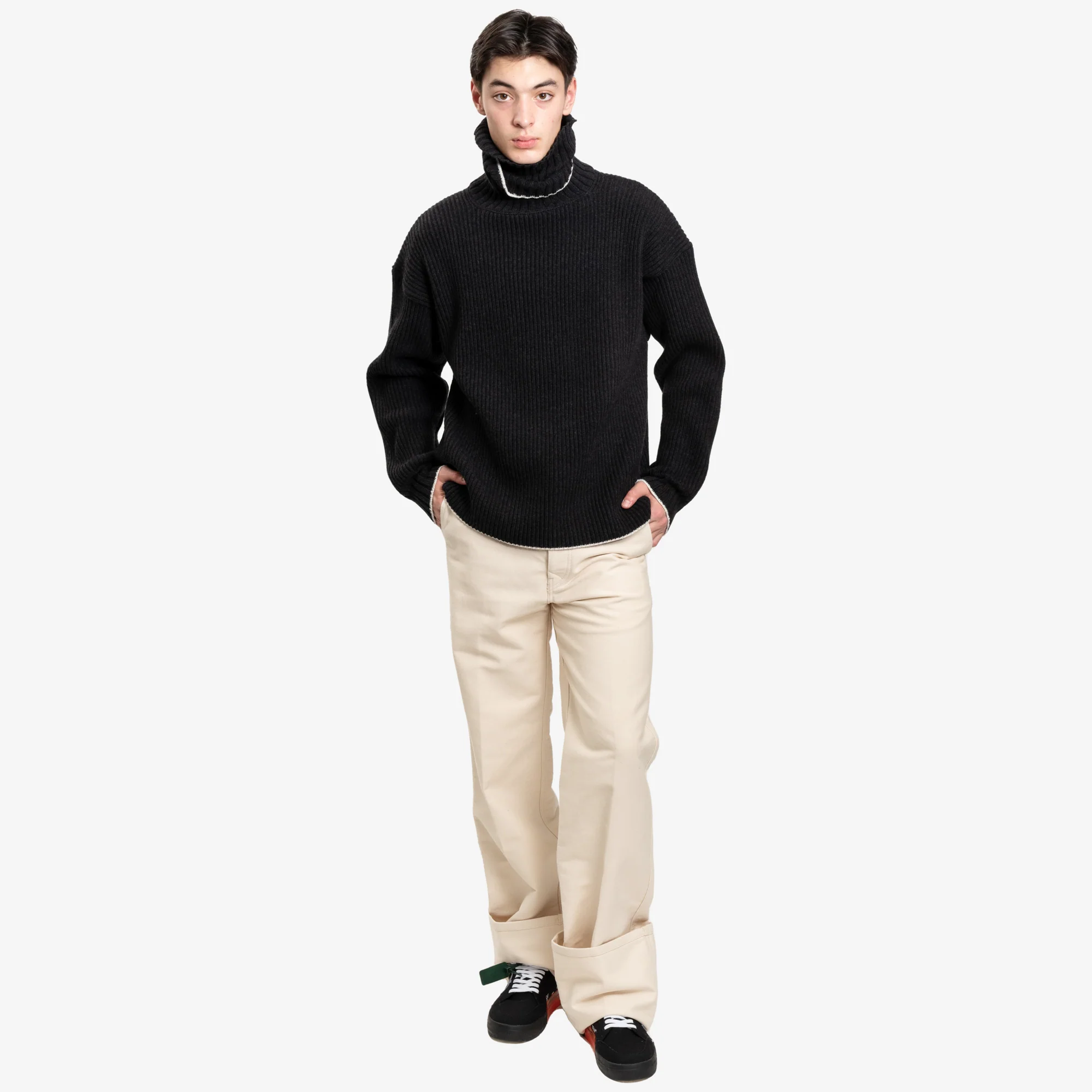 Roll Neck Wool Cashmere Sweater - Image 2
