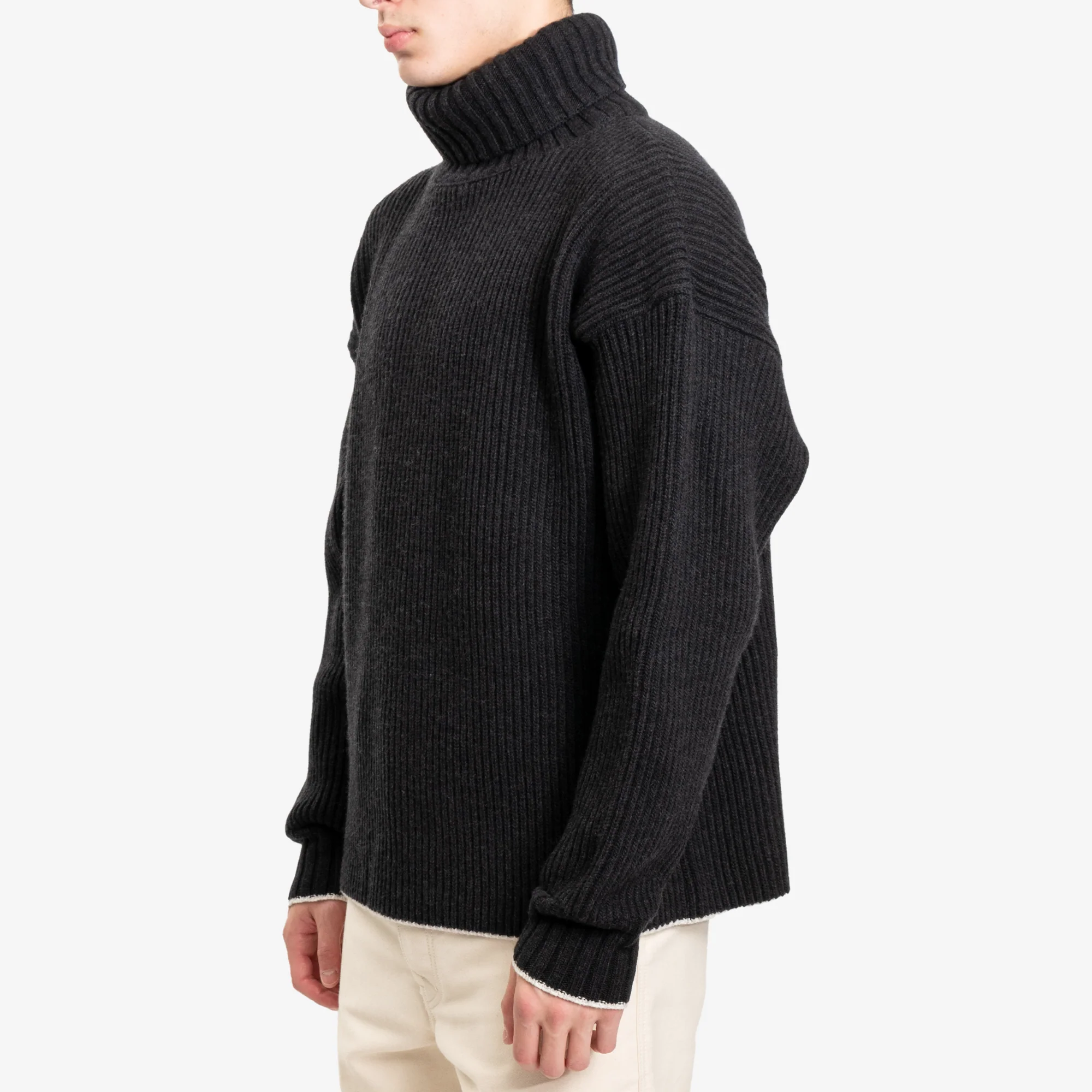 Roll Neck Wool Cashmere Sweater - Image 3