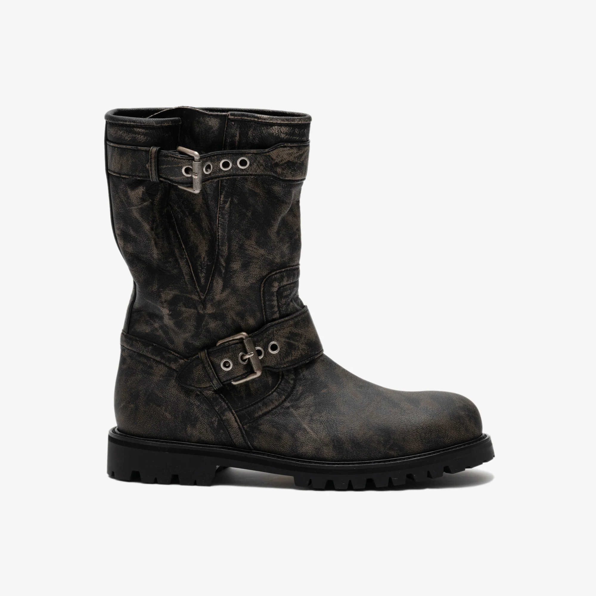Runway Leather Buckle Boots - Image 3