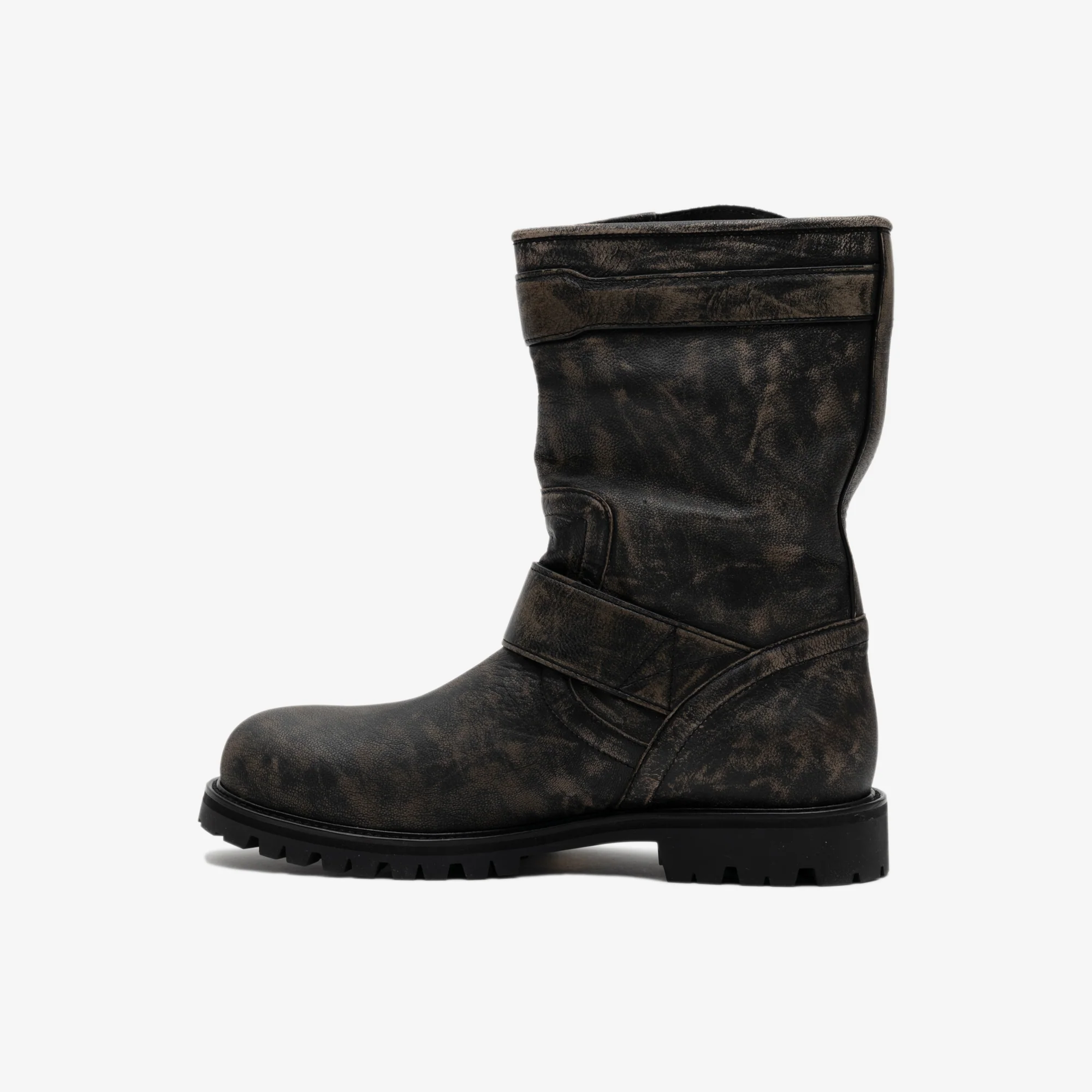 Runway Leather Buckle Boots - Image 4