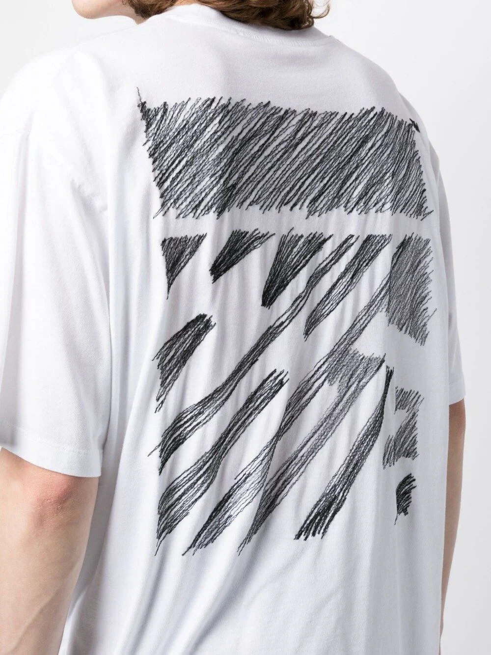 SCRIBBLE DIAG OVER S/S TEE WHITE BLACK - Image 3