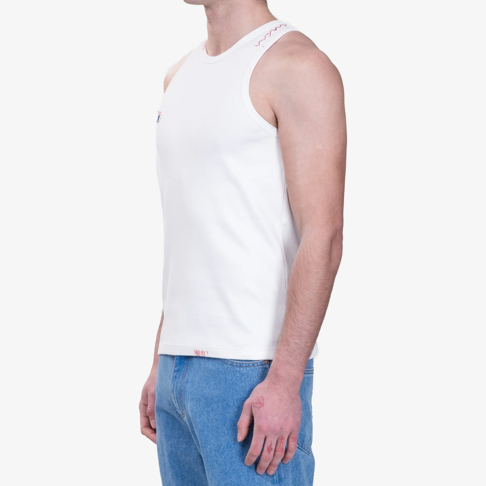 Shoulder Logo Ribbed Tank Top - Image 3