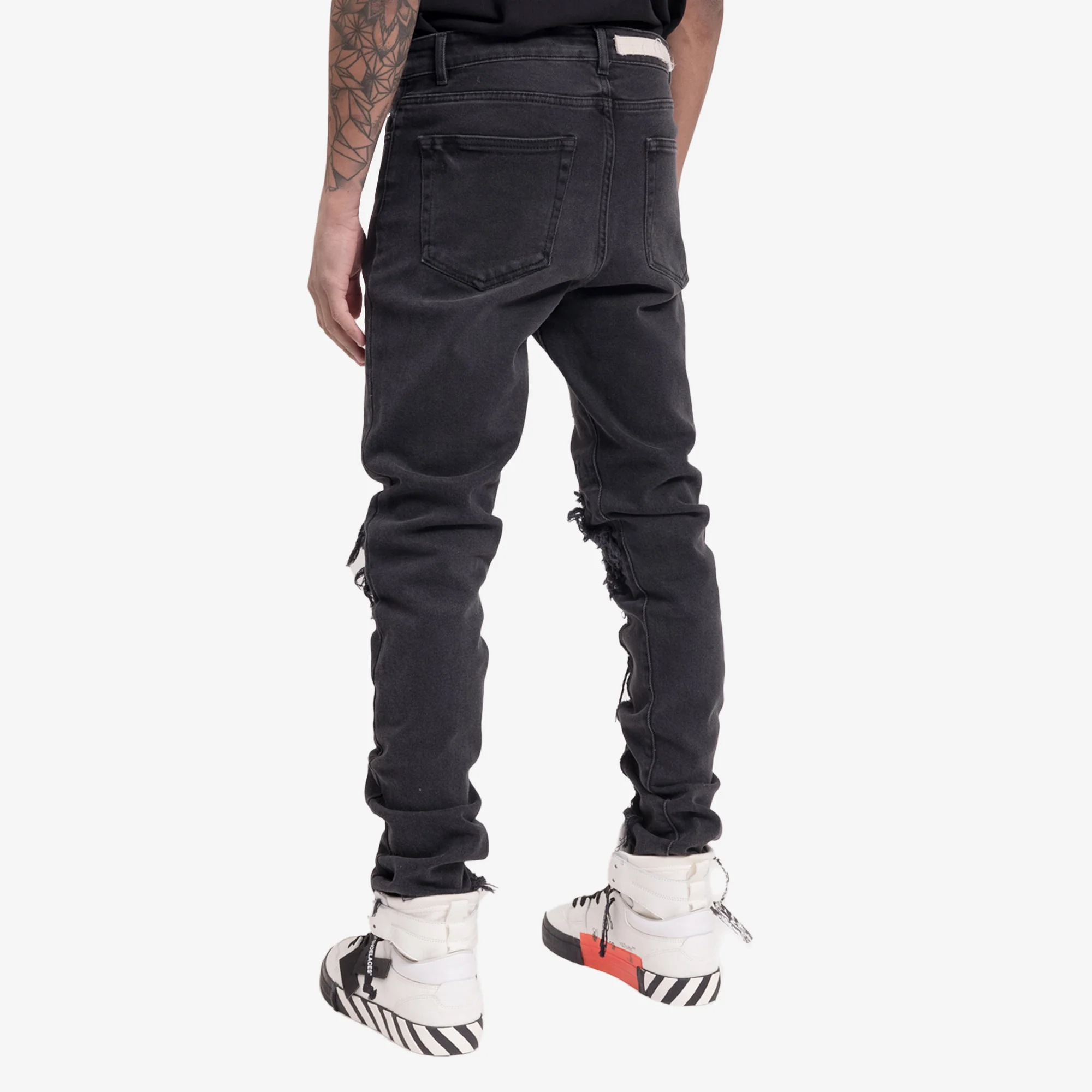 Shredded Knee Black Denim - Image 4