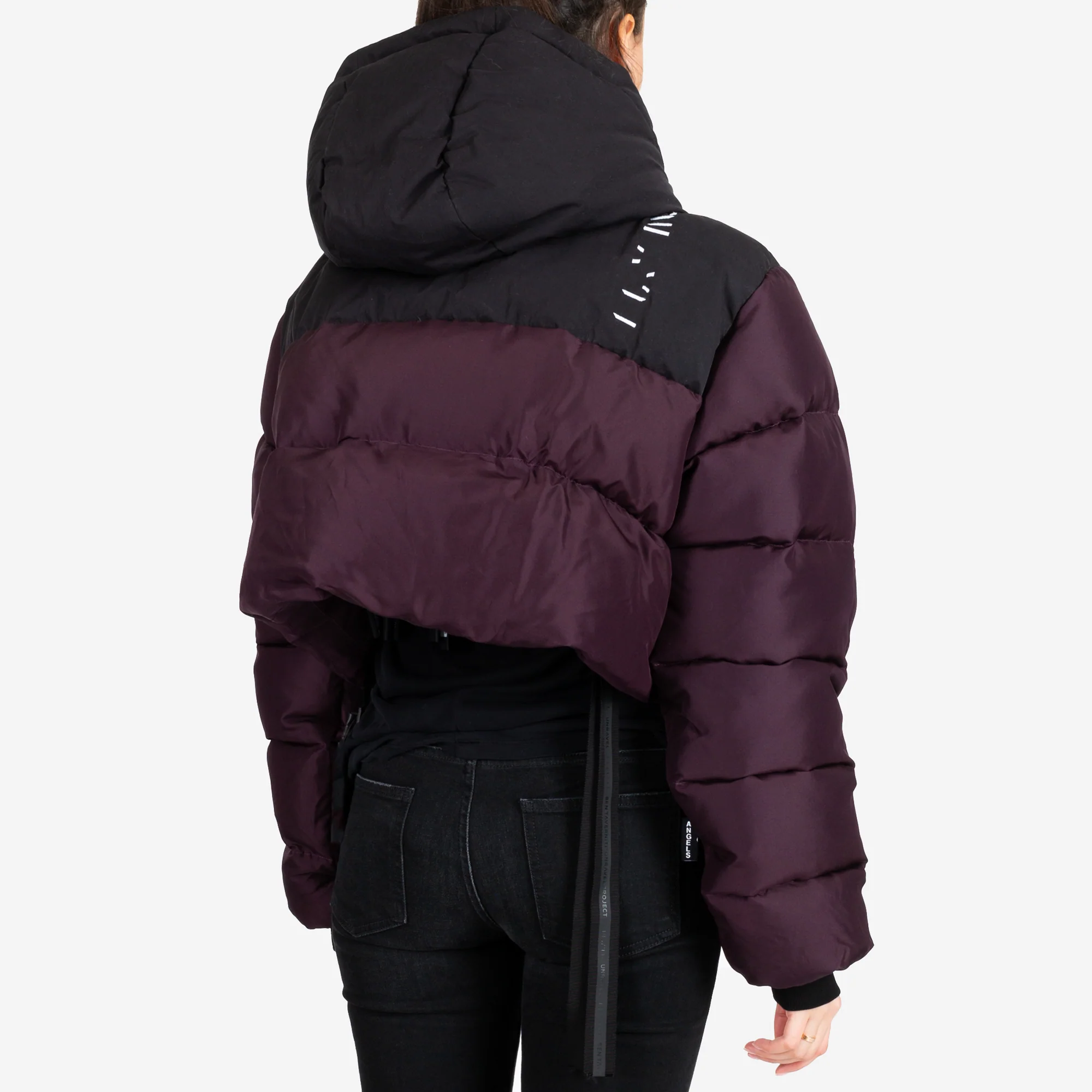 Womens Silk Habotai Cropped Down Jacket - Image 2