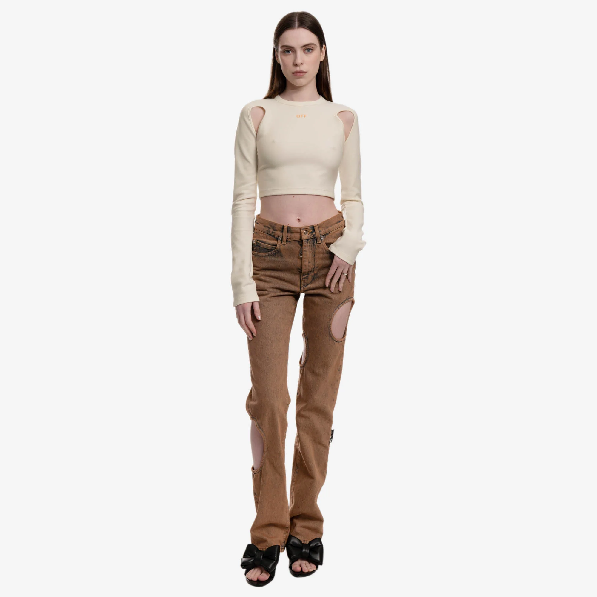 Womens Sleek Ls Crop Top - Image 2