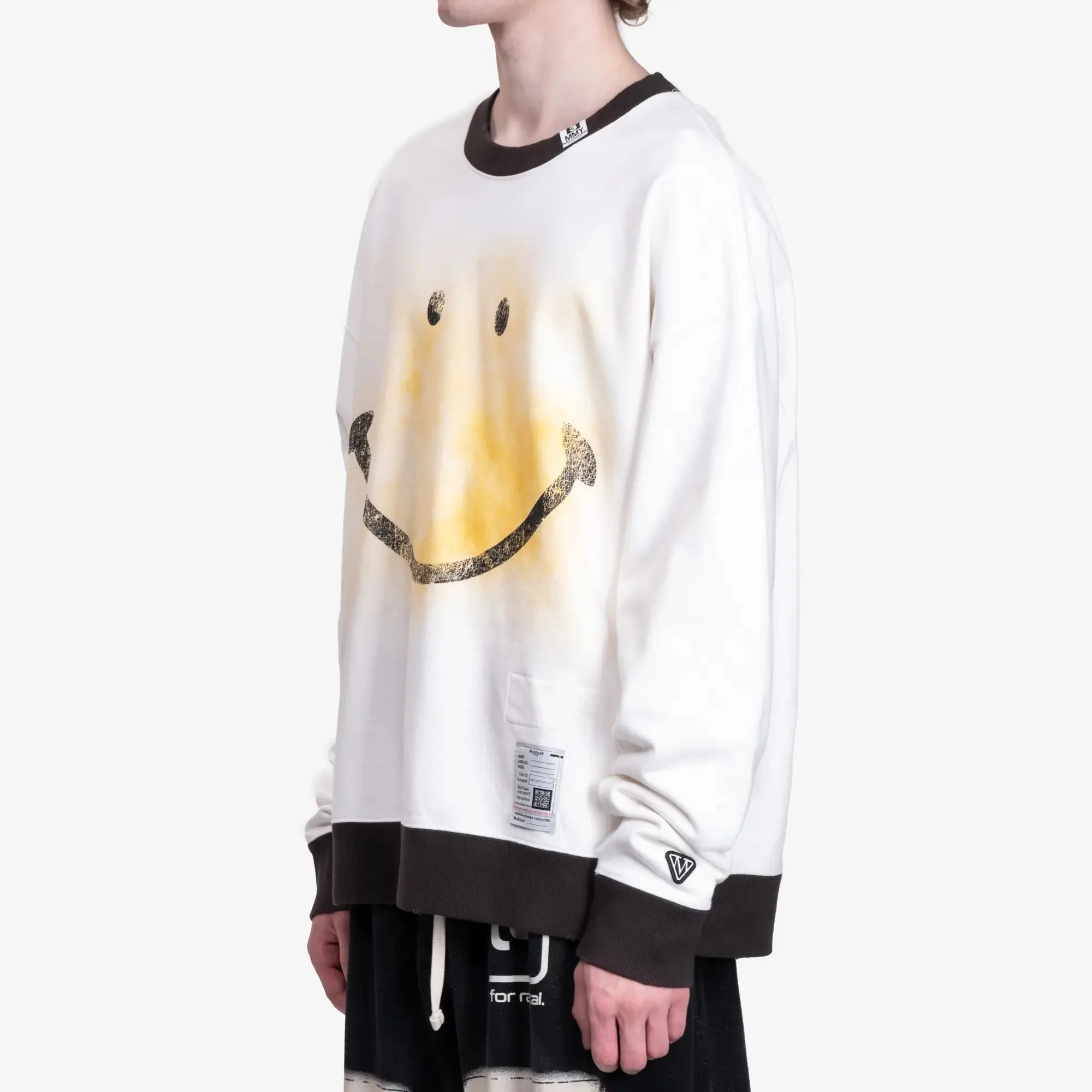 Smiley Face Distressed Sweatshirt - Image 3
