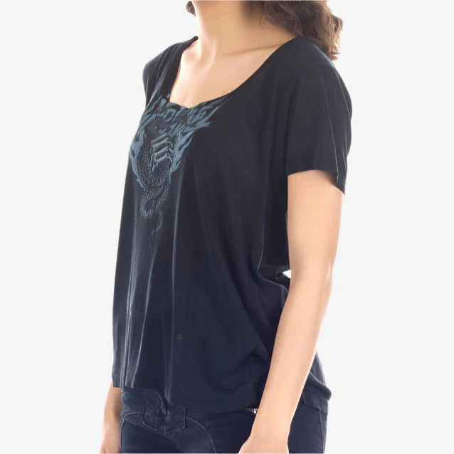 Womens Snake Silk One Sleeve Tee - Image 2