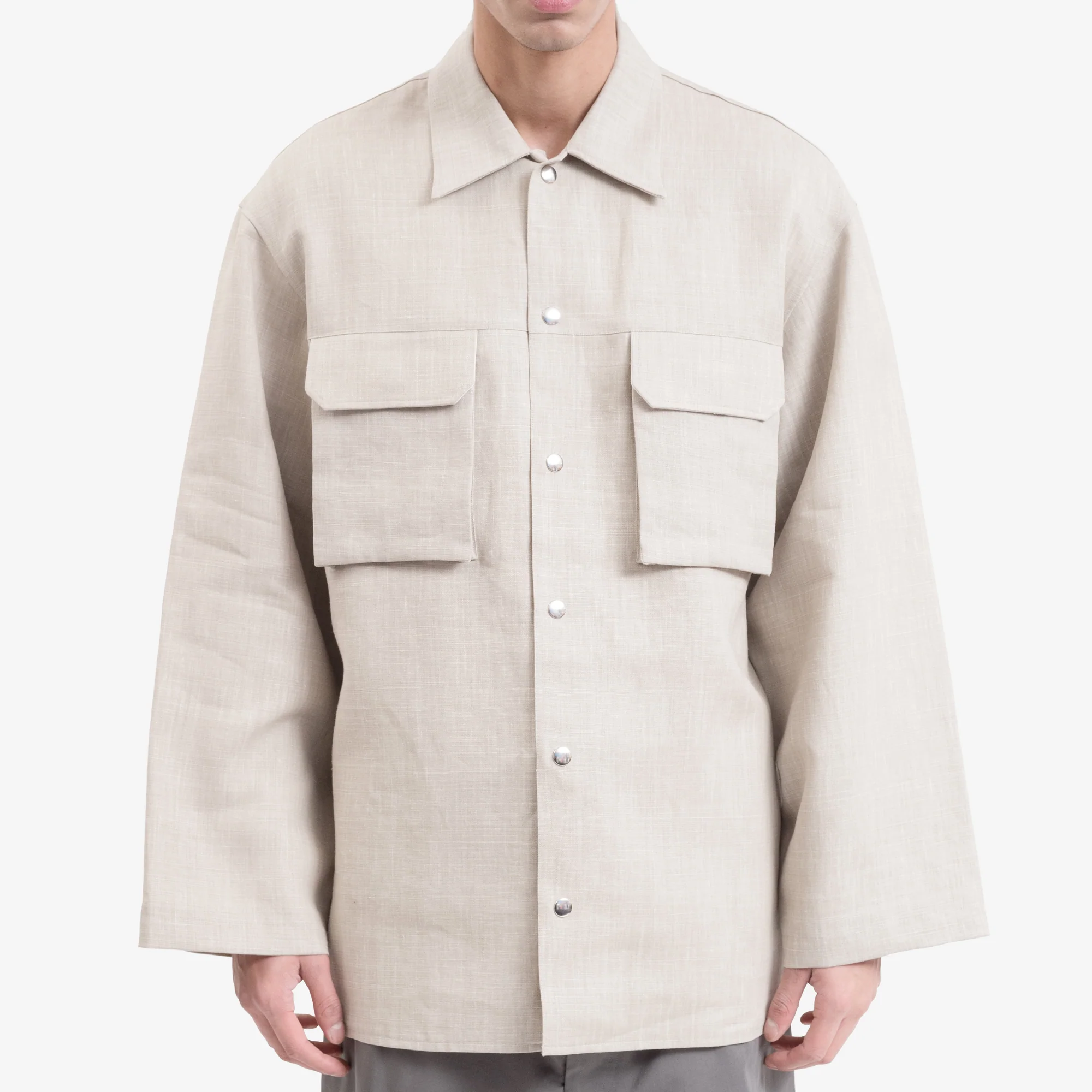 Snap Fastening Graphic Overshirt