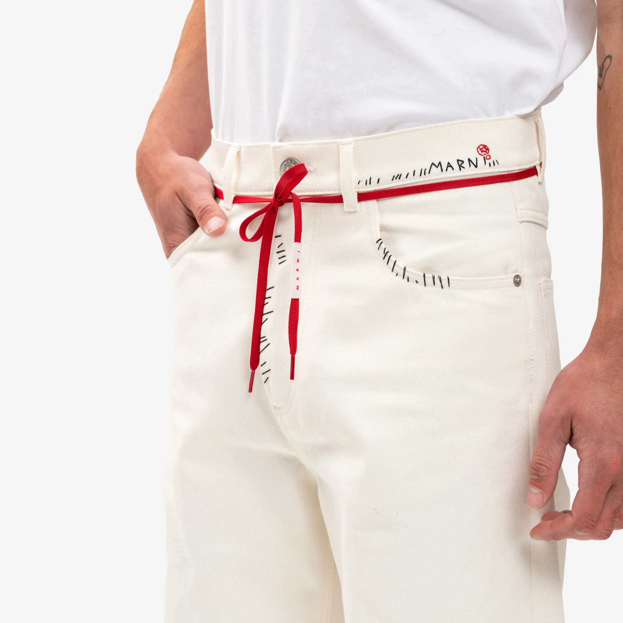 Stitch Logo Lace Belt Jeans - Image 4