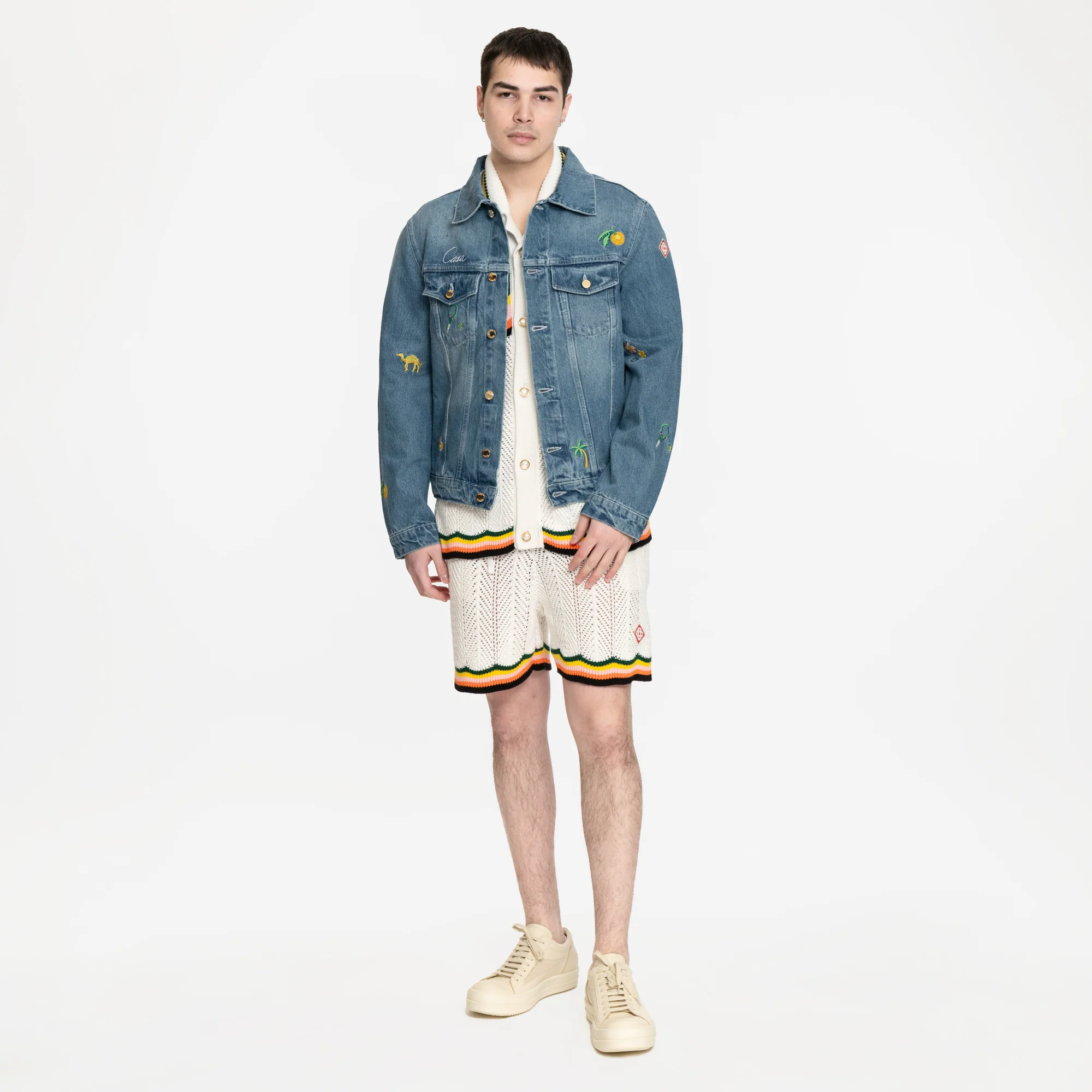 Stone Wash Motif Denim Jacket - Image 2