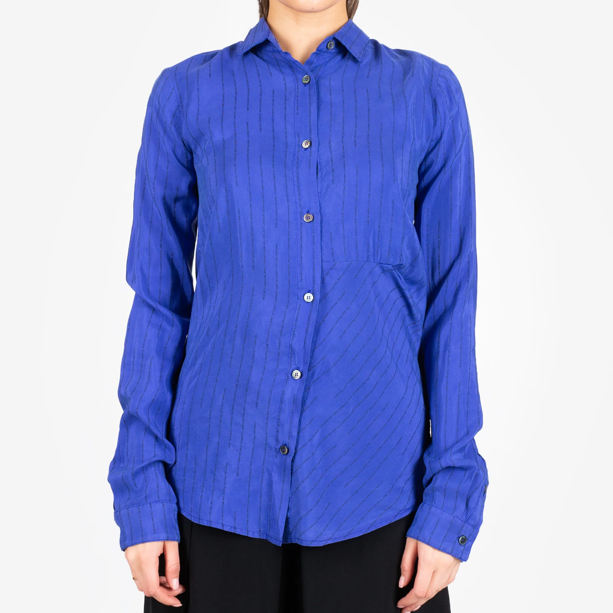 Womens Stripe Draped Shirt