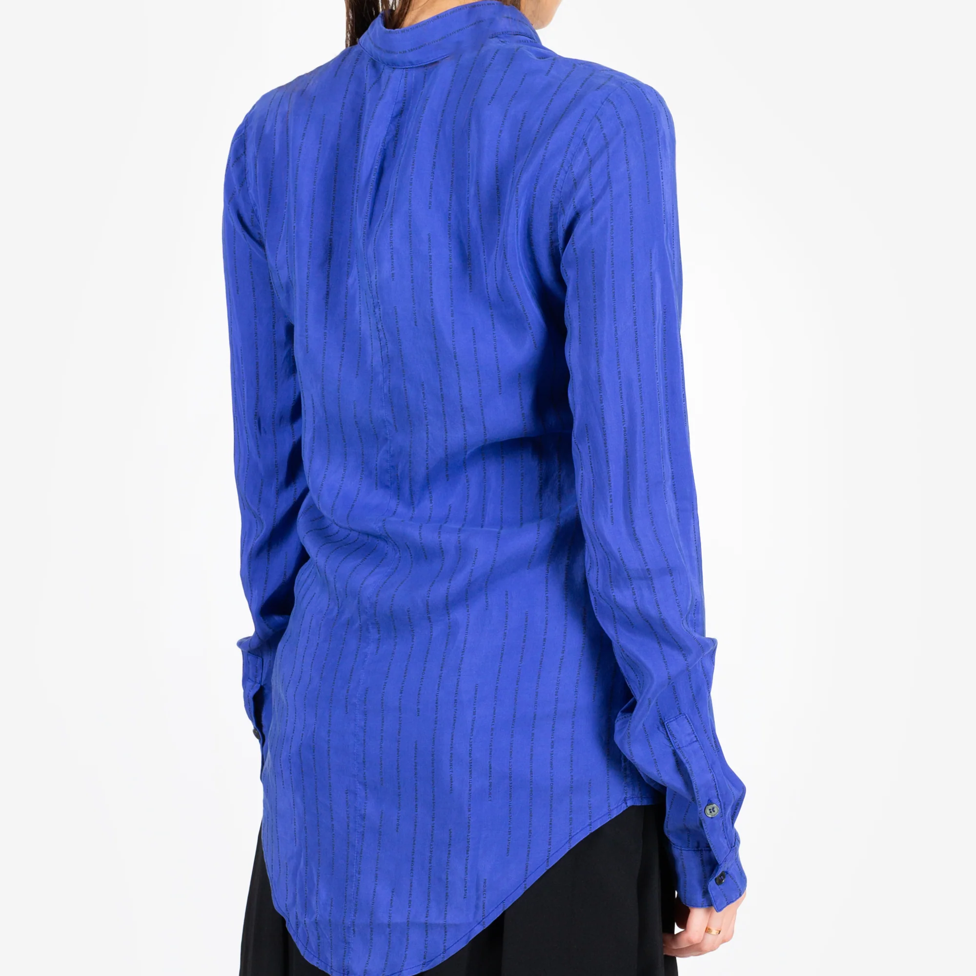 Womens Stripe Draped Shirt - Image 3