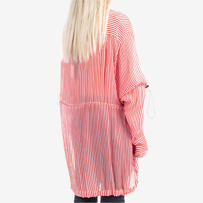 Womens Stripe Drawstring Shirt - Image 3