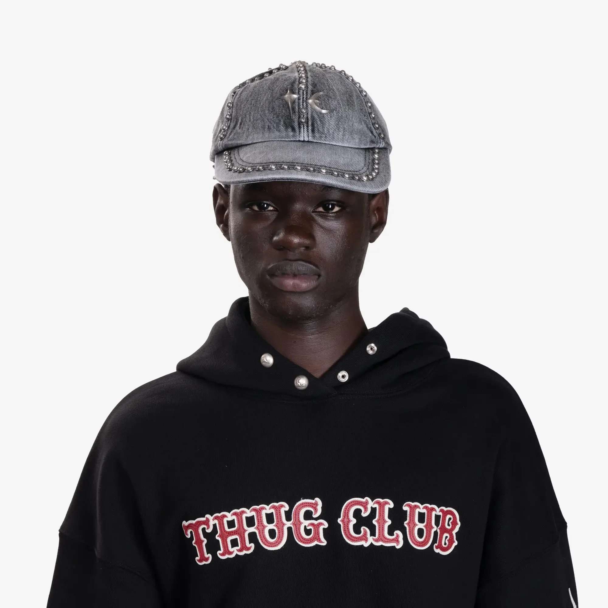 Studded Denim Cap - Image 2