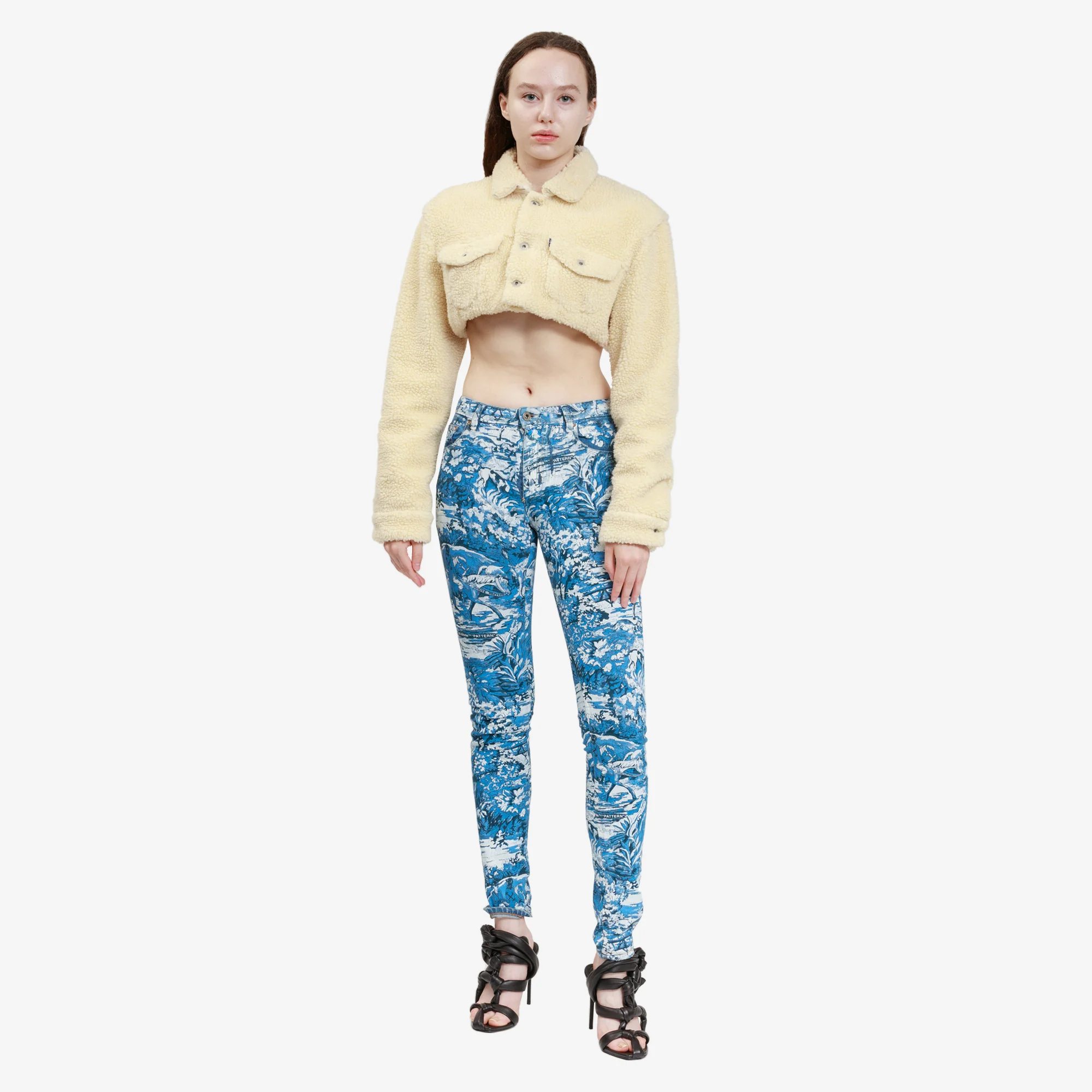 Womens Tapestry Skinny 5 Pockets Jeans - Image 2