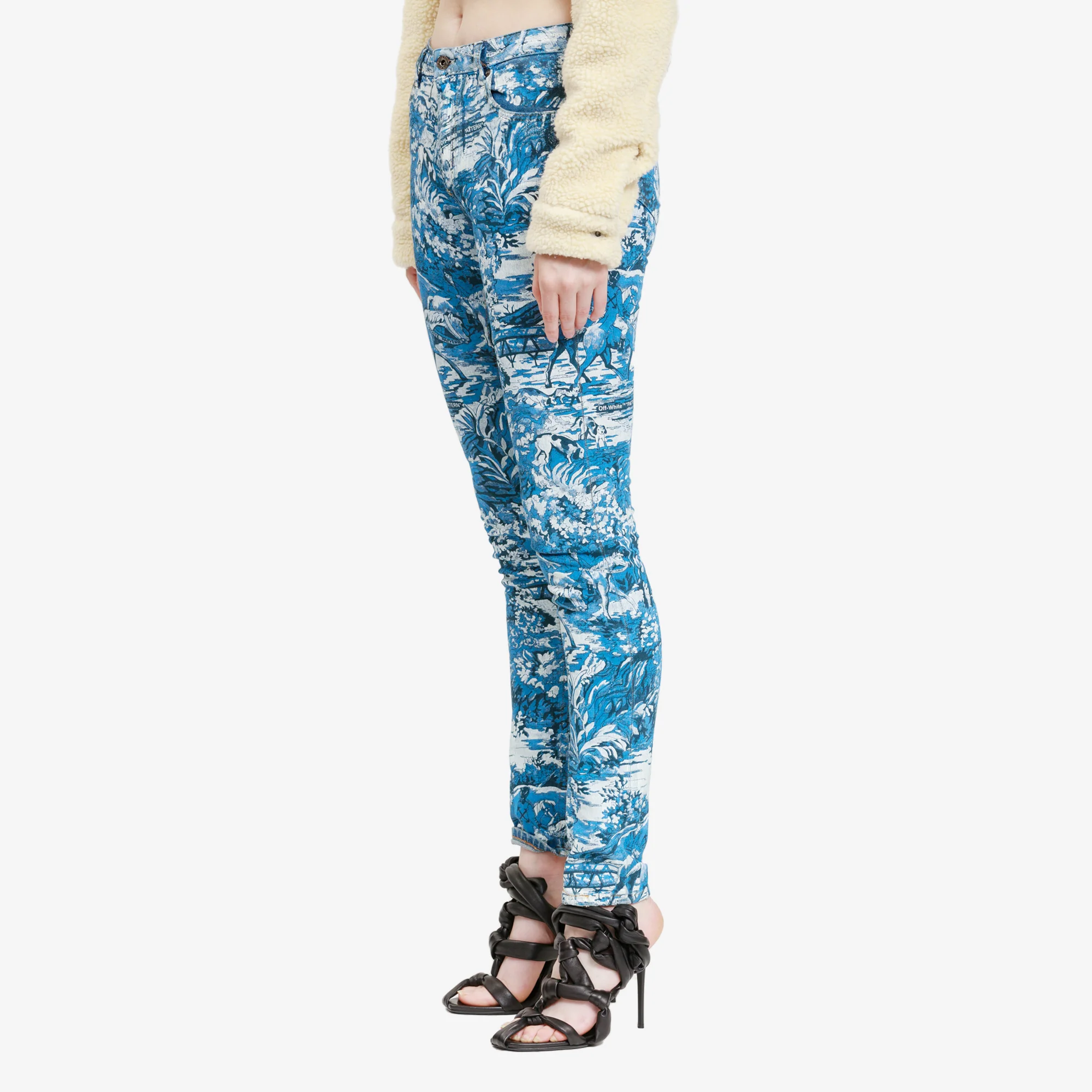 Womens Tapestry Skinny 5 Pockets Jeans - Image 3