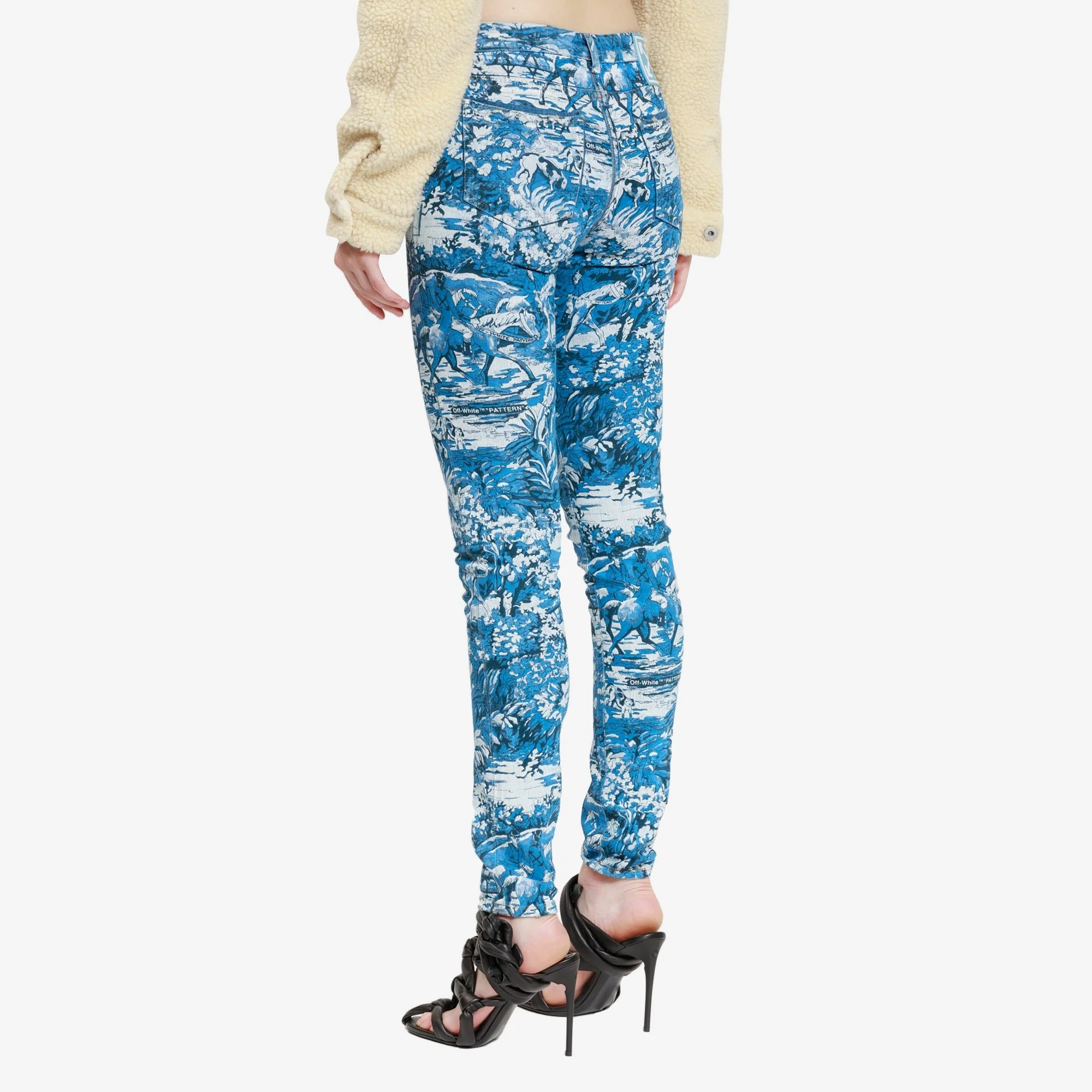Womens Tapestry Skinny 5 Pockets Jeans - Image 4