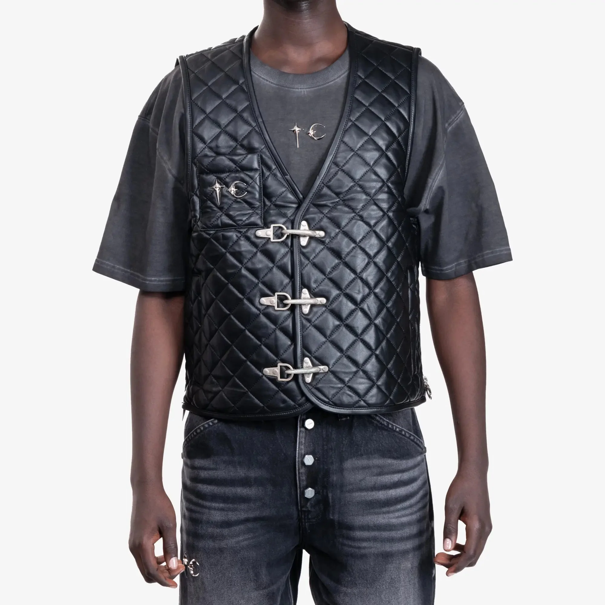 TC Bone Leather Quilted Vest