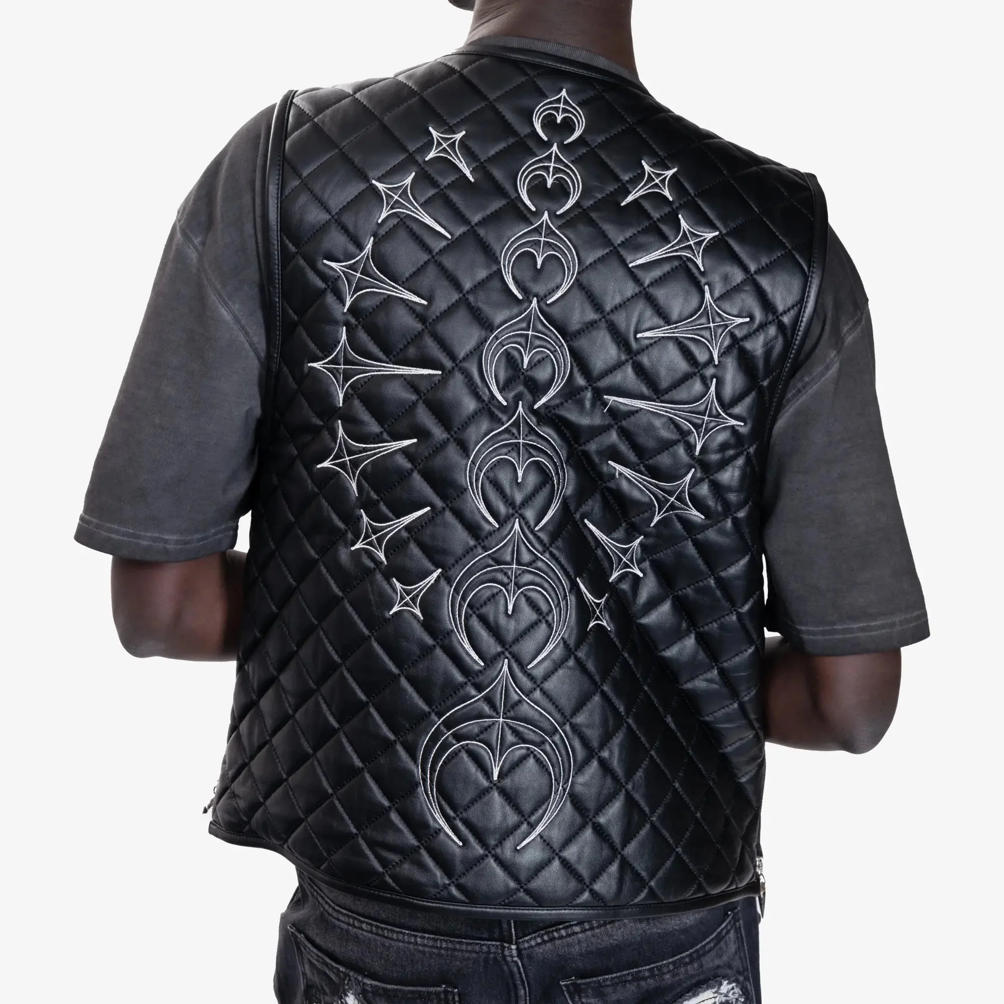 TC Bone Leather Quilted Vest - Image 6