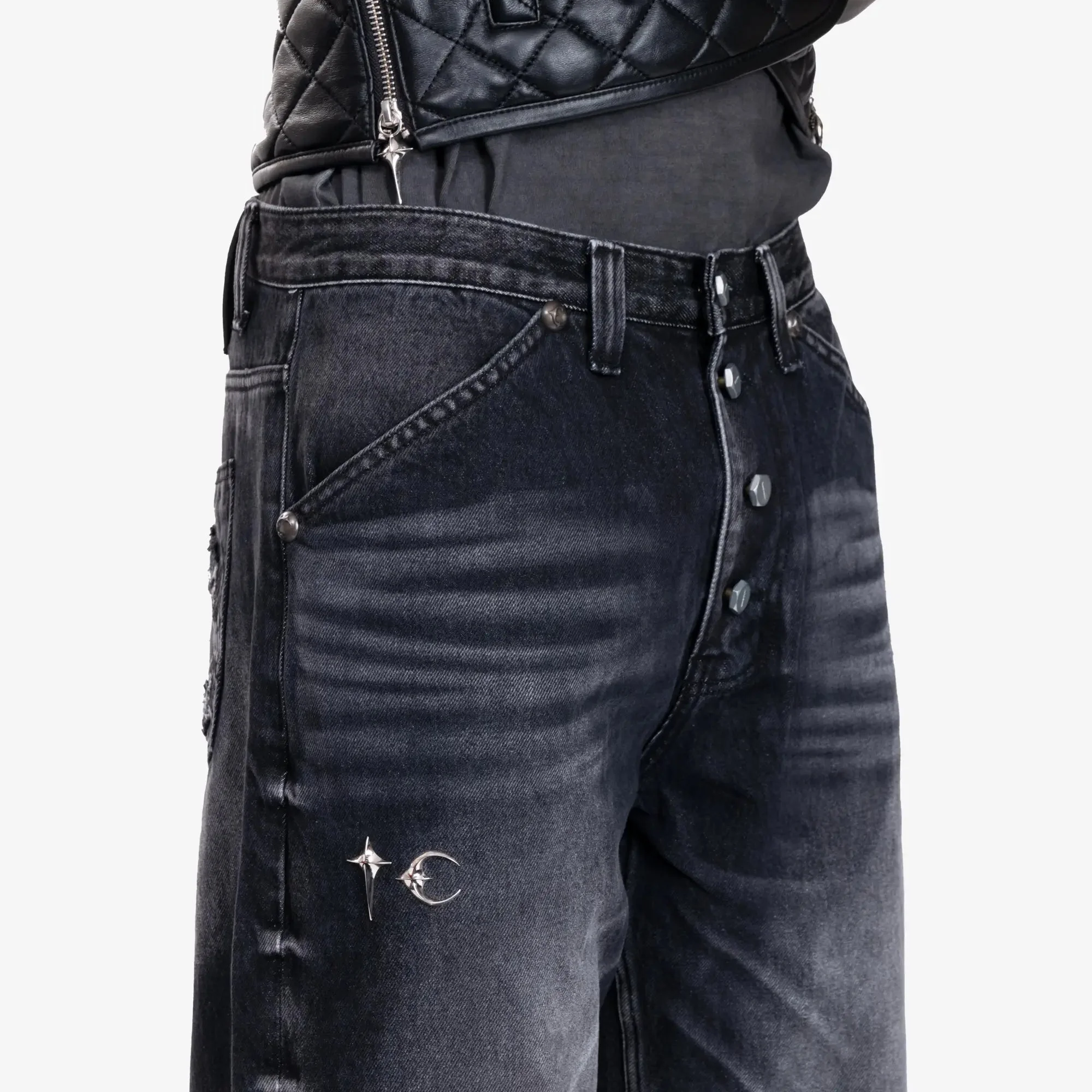 TC Leather Back Pocket Jeans - Image 5
