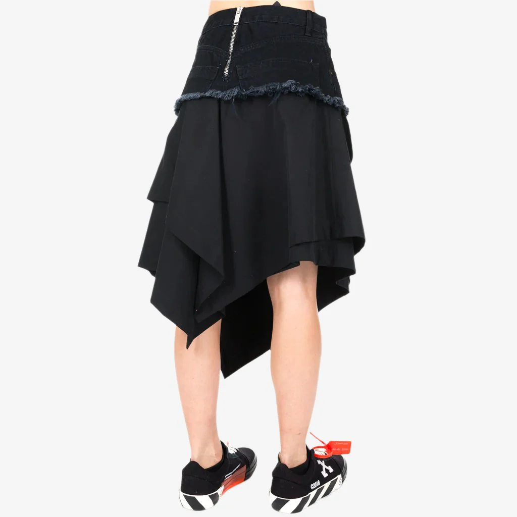 Womens Tela Asymmetrical Denim Skirt - Image 3
