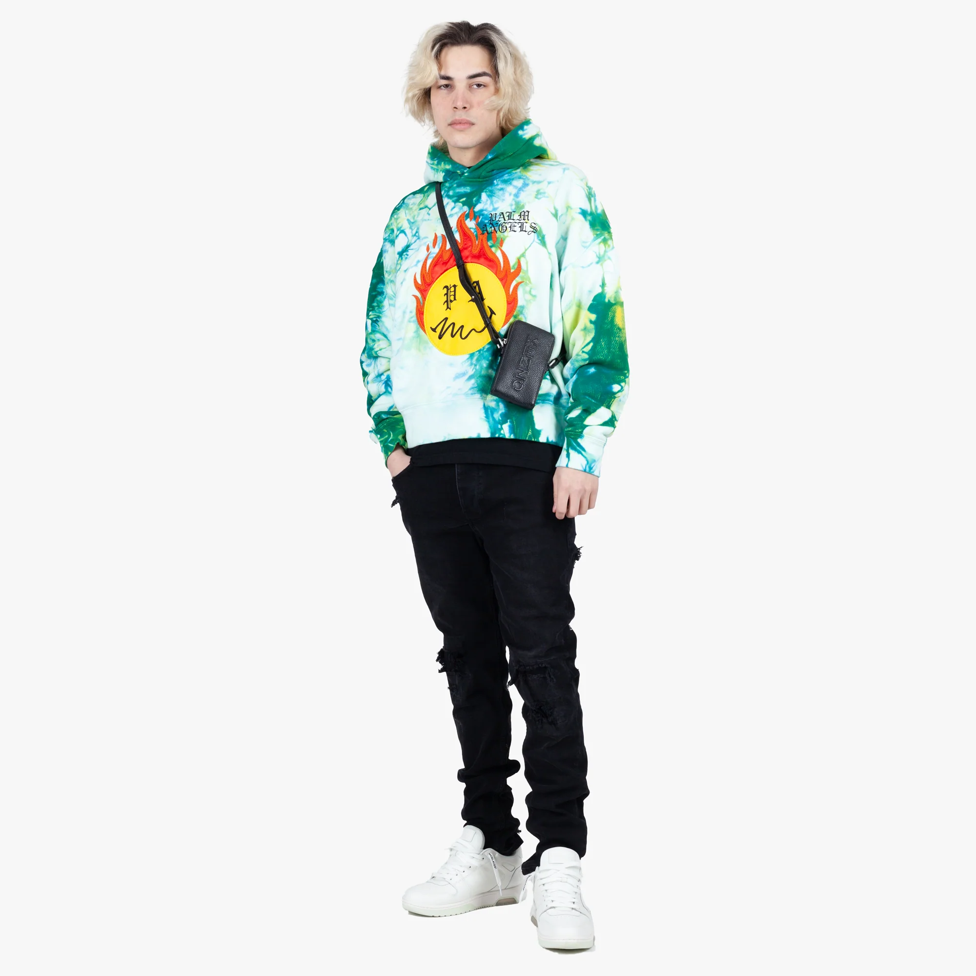 Tie Dye Burning Head Hoodie - Image 2