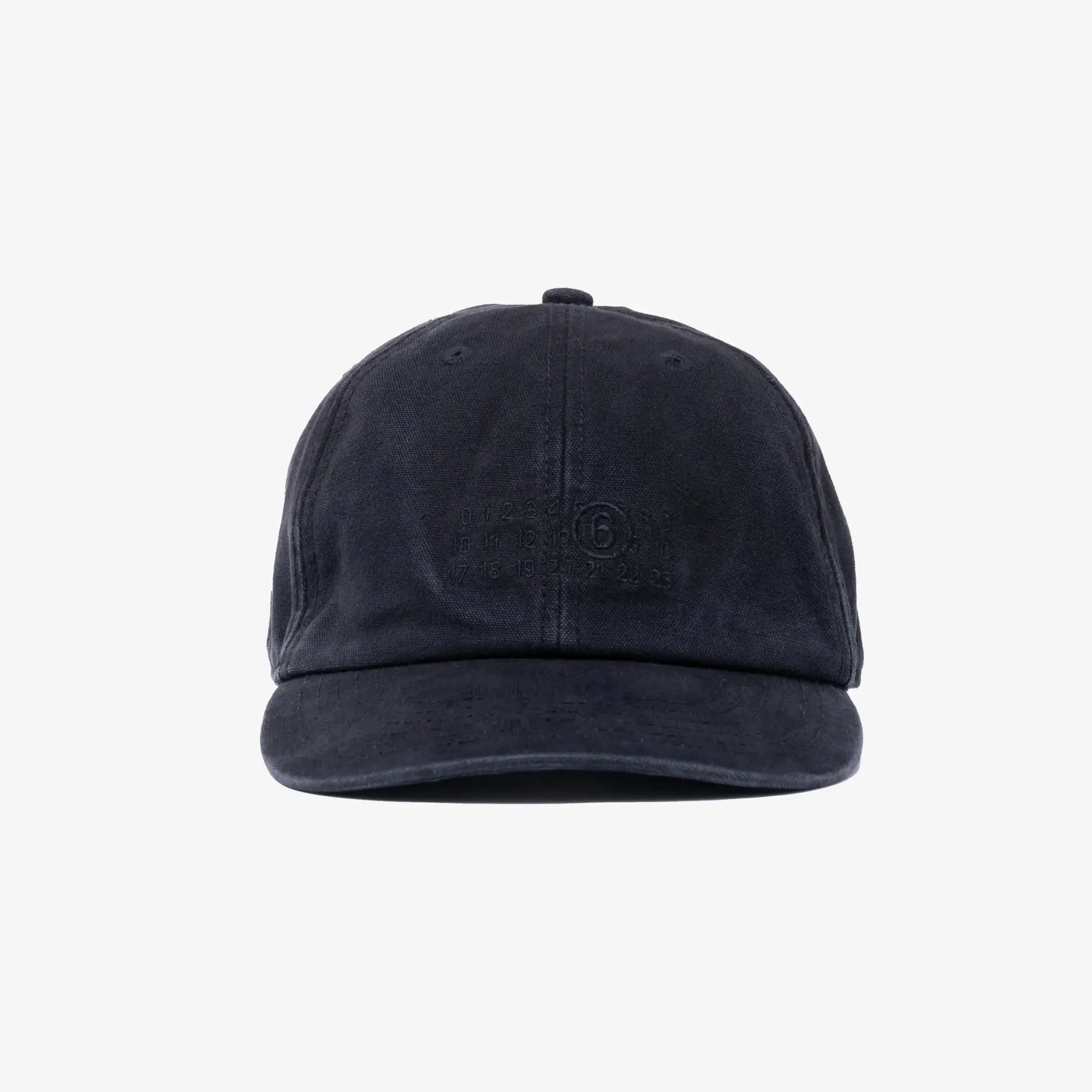 Tonal Embroidered Washed Black Cap