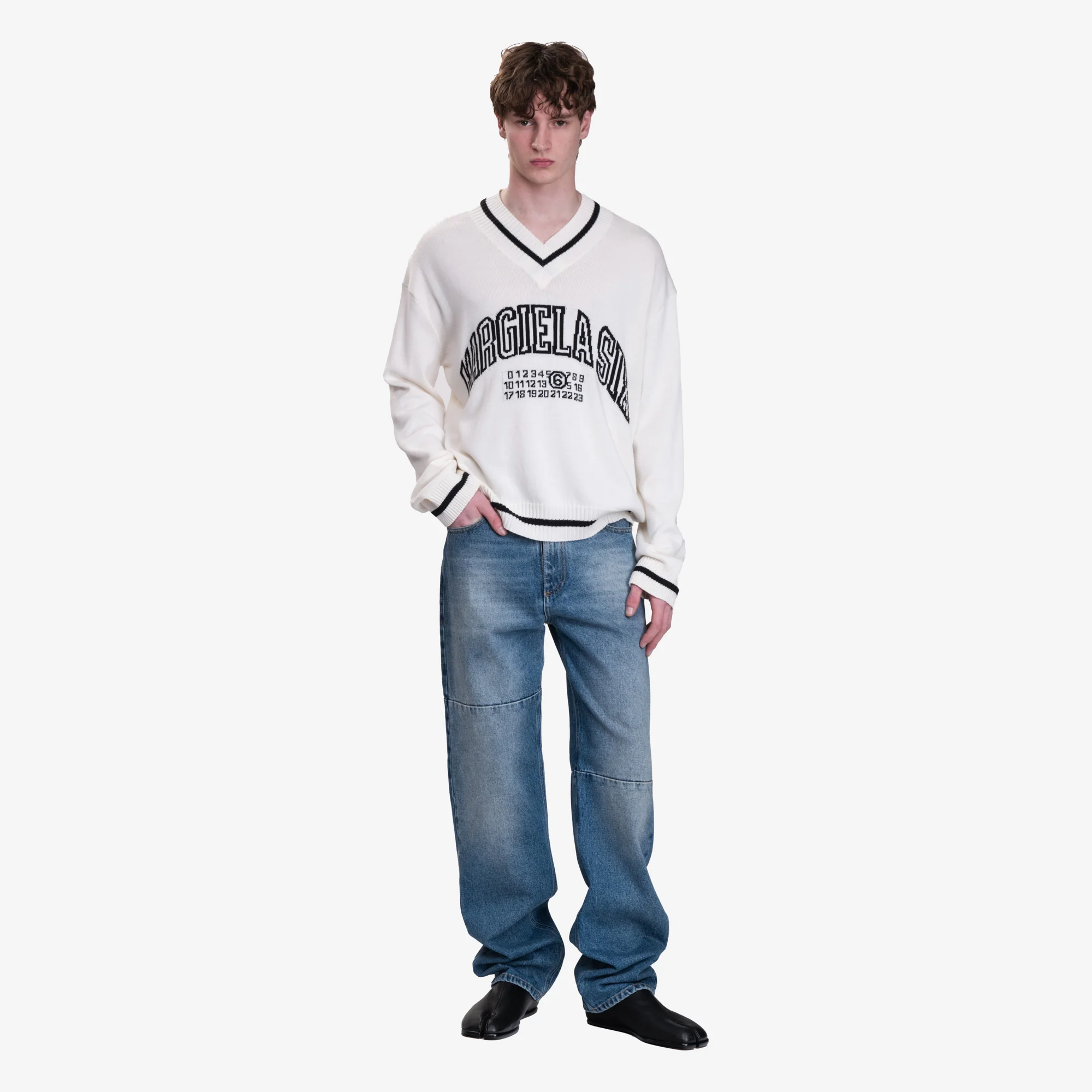 V-Neck Varsity Sweater - Image 2