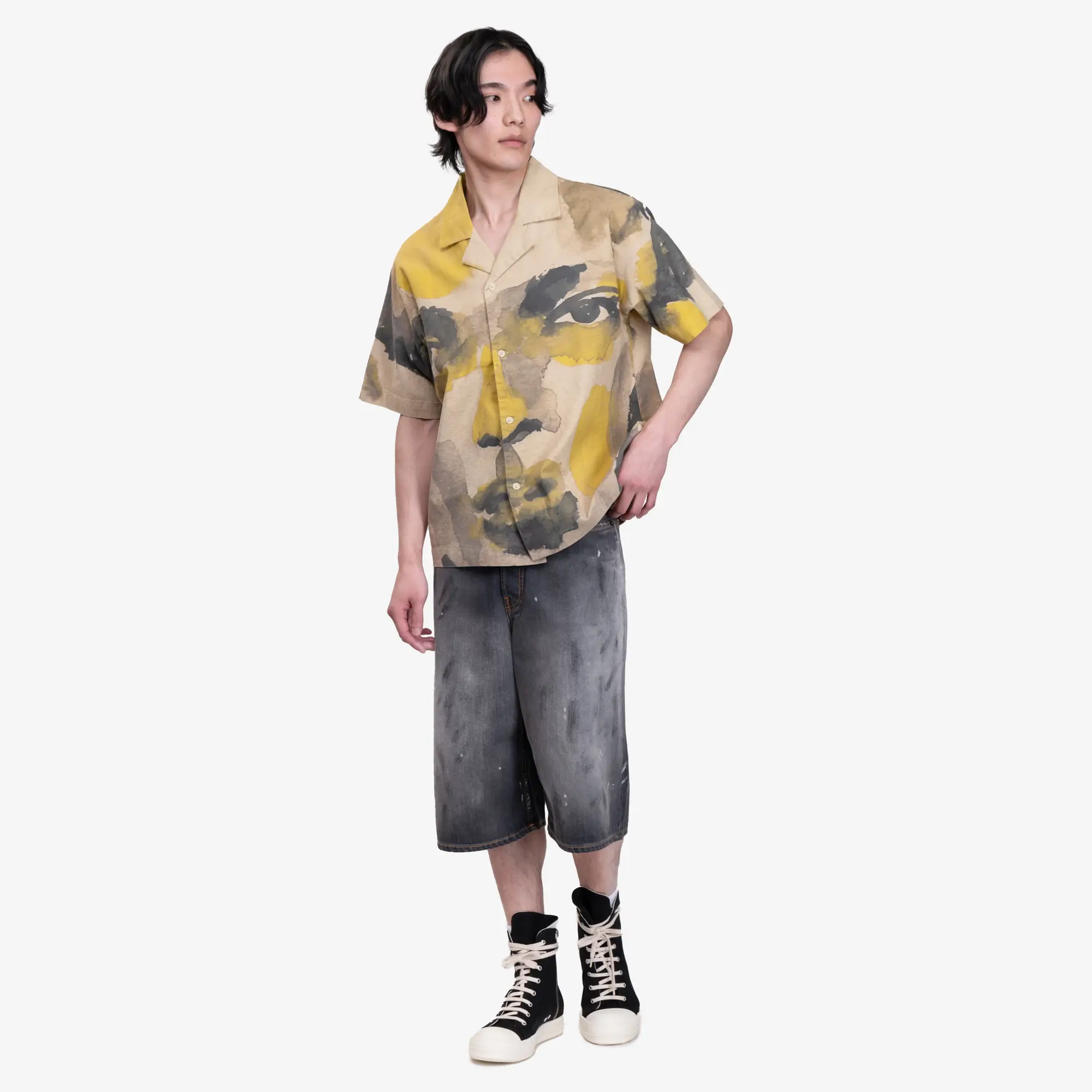 Watercolour Face Camp Shirt - Image 2
