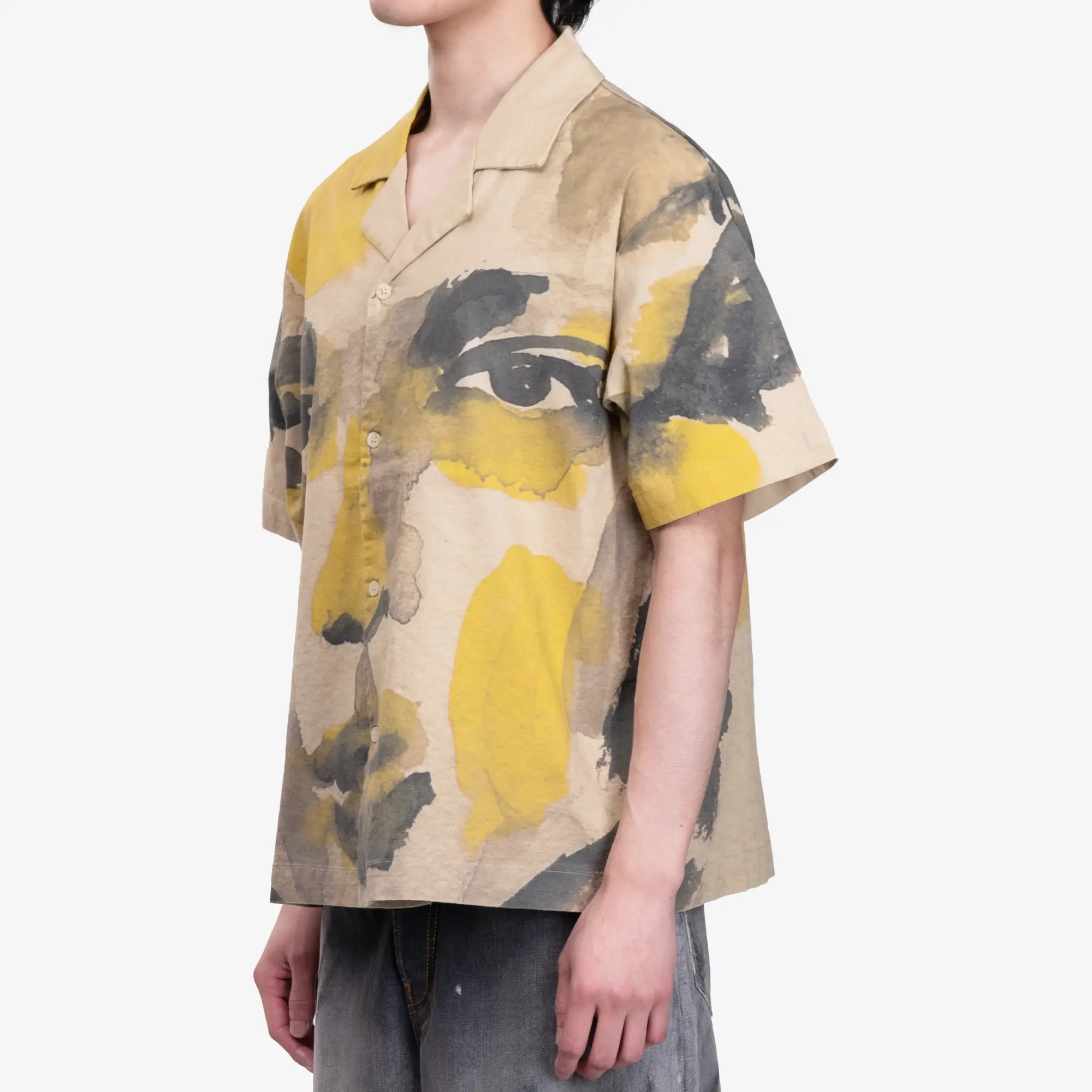 Watercolour Face Camp Shirt - Image 3