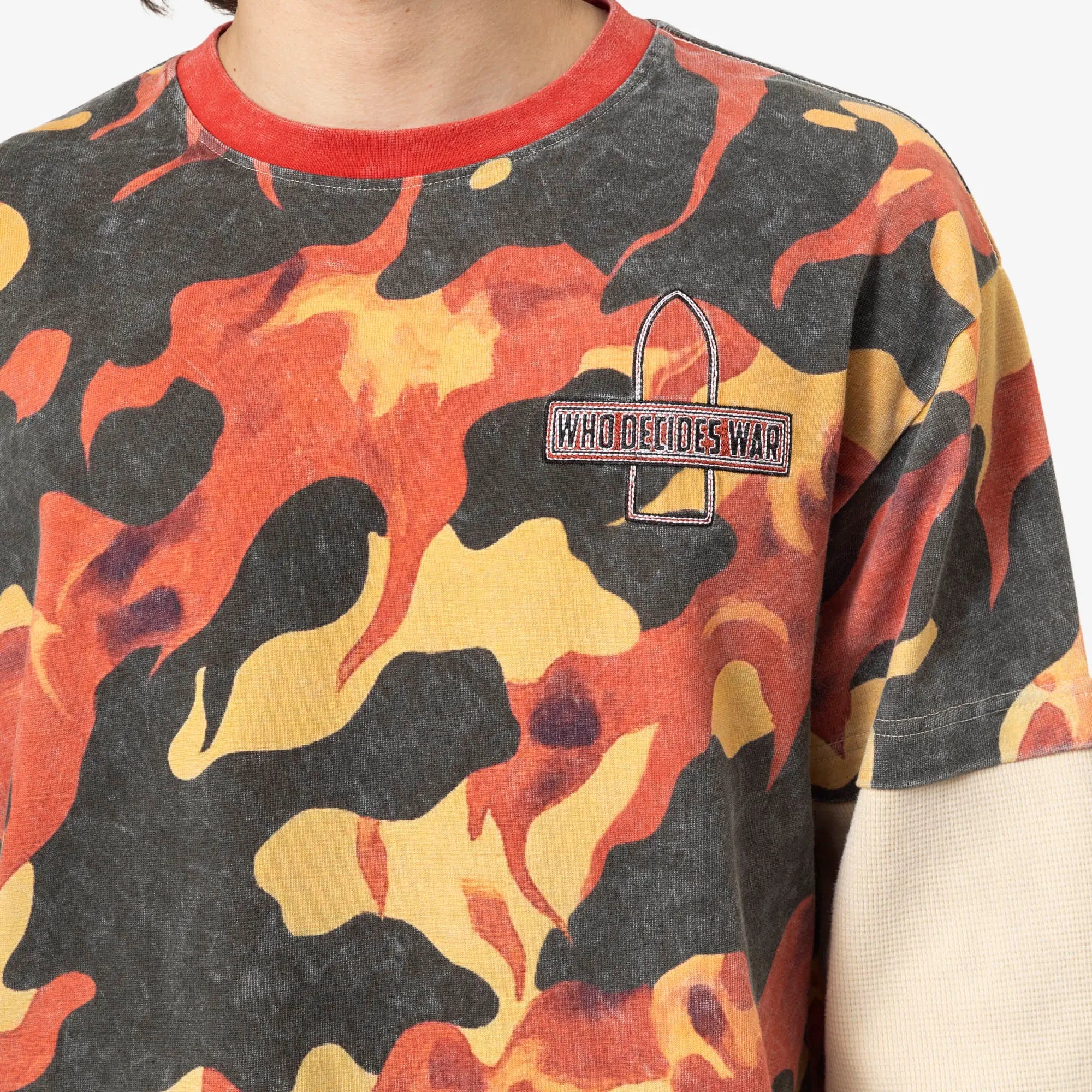 Flame Camo Double Sleeve Tee - Image 5