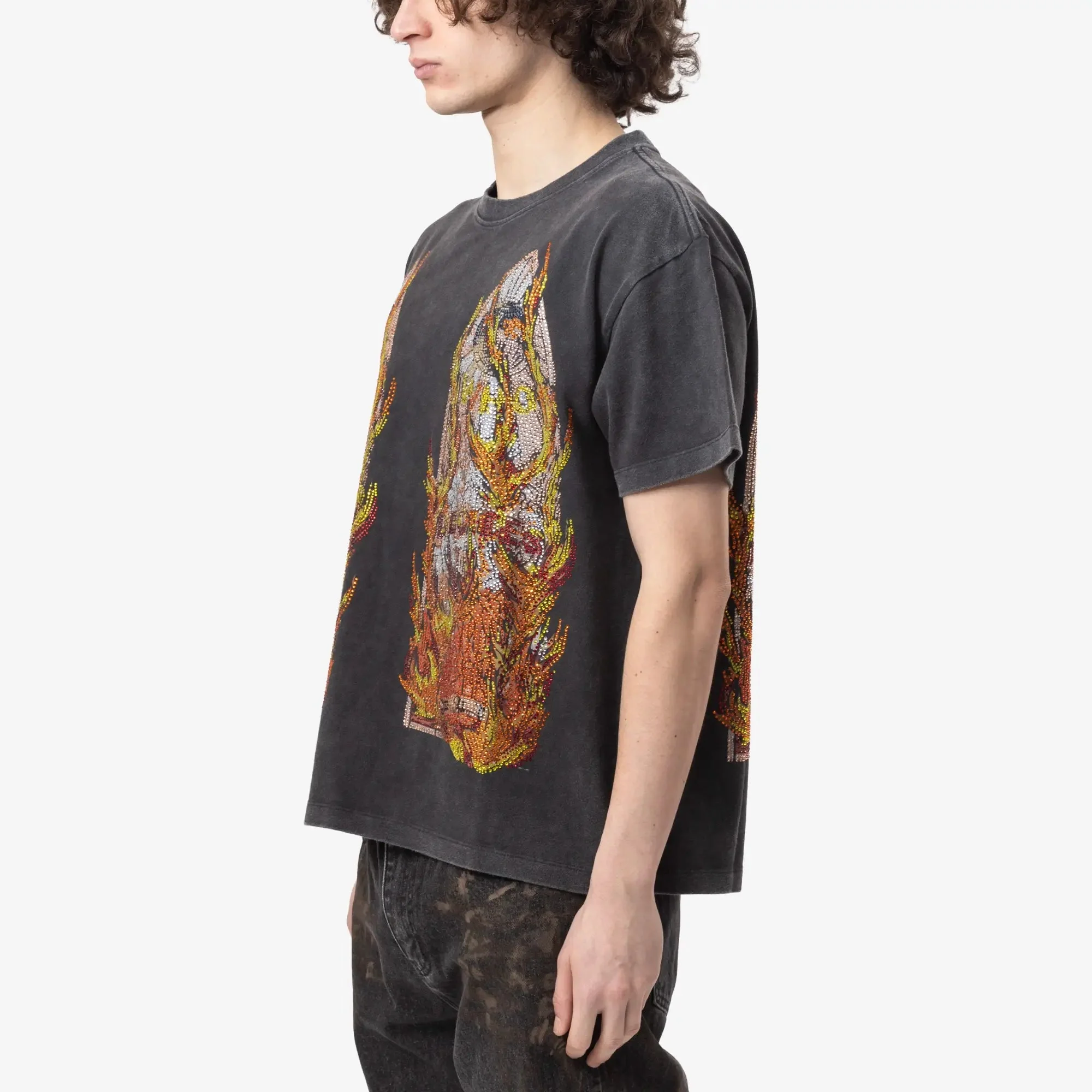 Rhinestone Flame Glass T-Shirt - Image 3