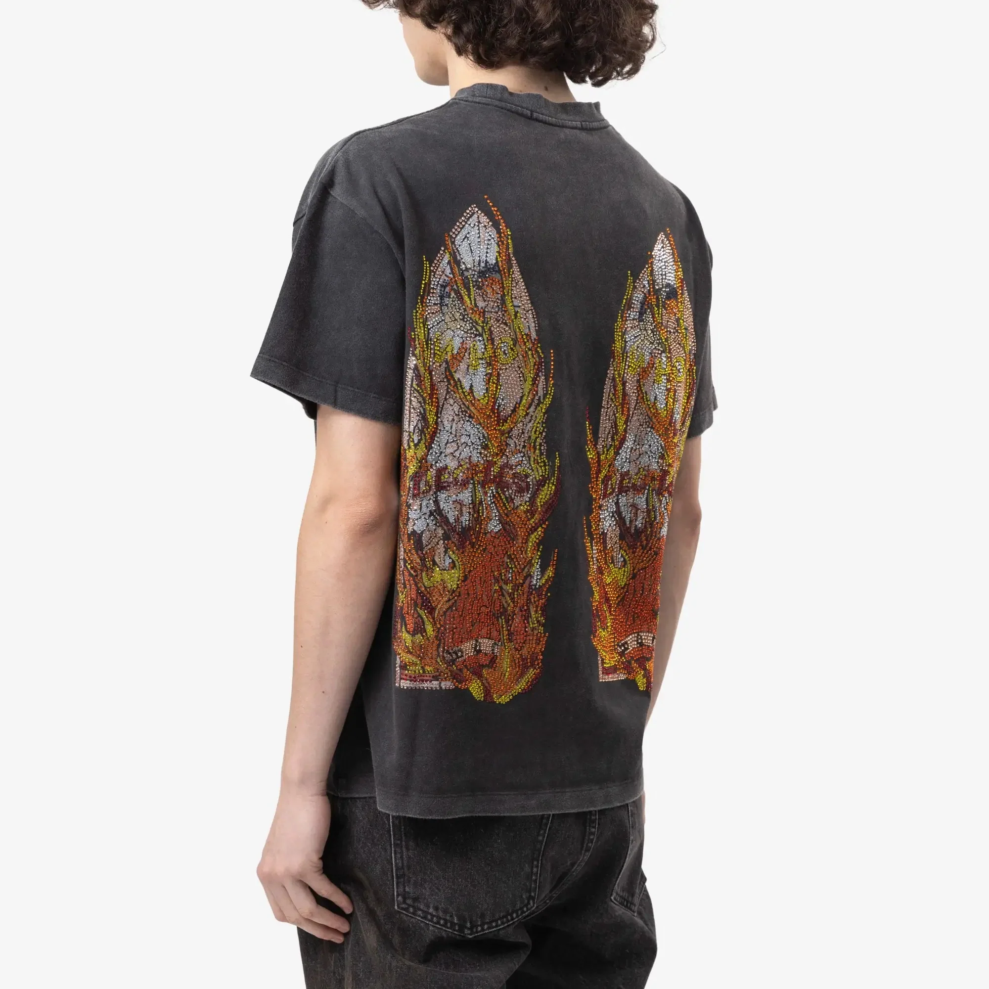 Rhinestone Flame Glass T-Shirt - Image 4