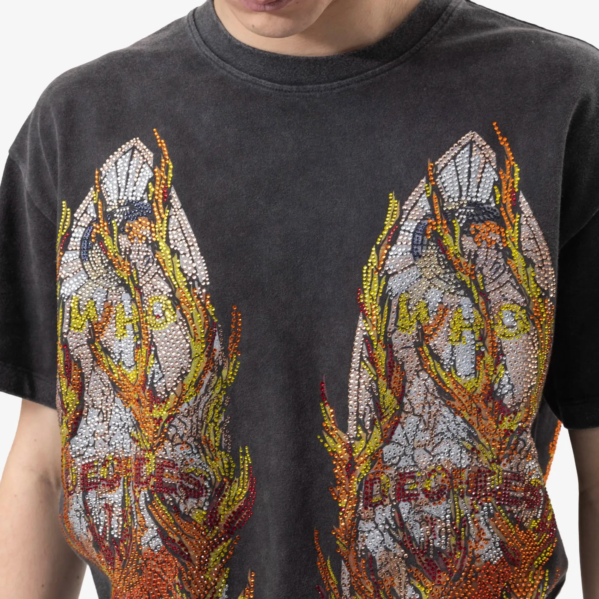 Rhinestone Flame Glass T-Shirt - Image 5