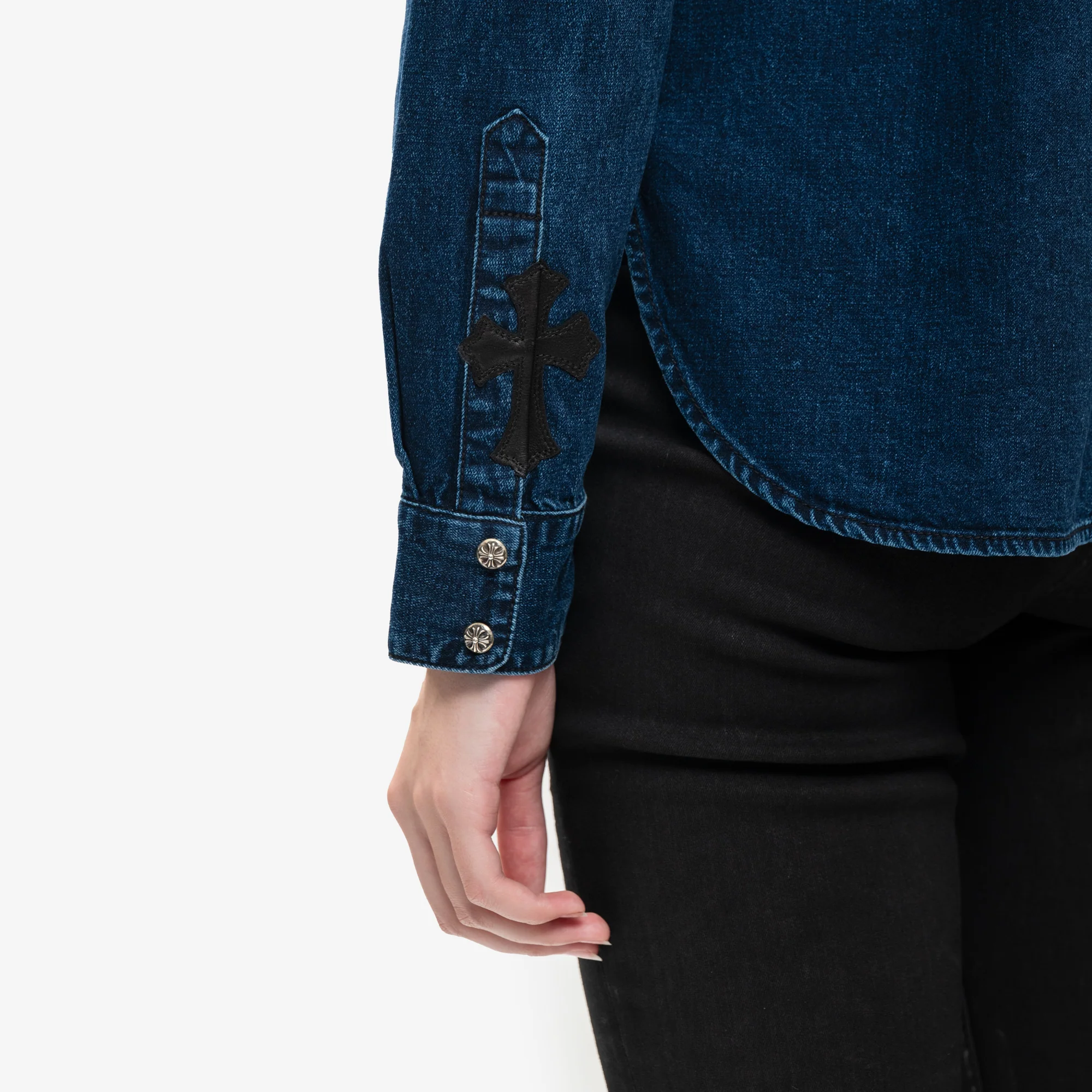 Womans CH Denim Shirt with Loose Ends - Image 5
