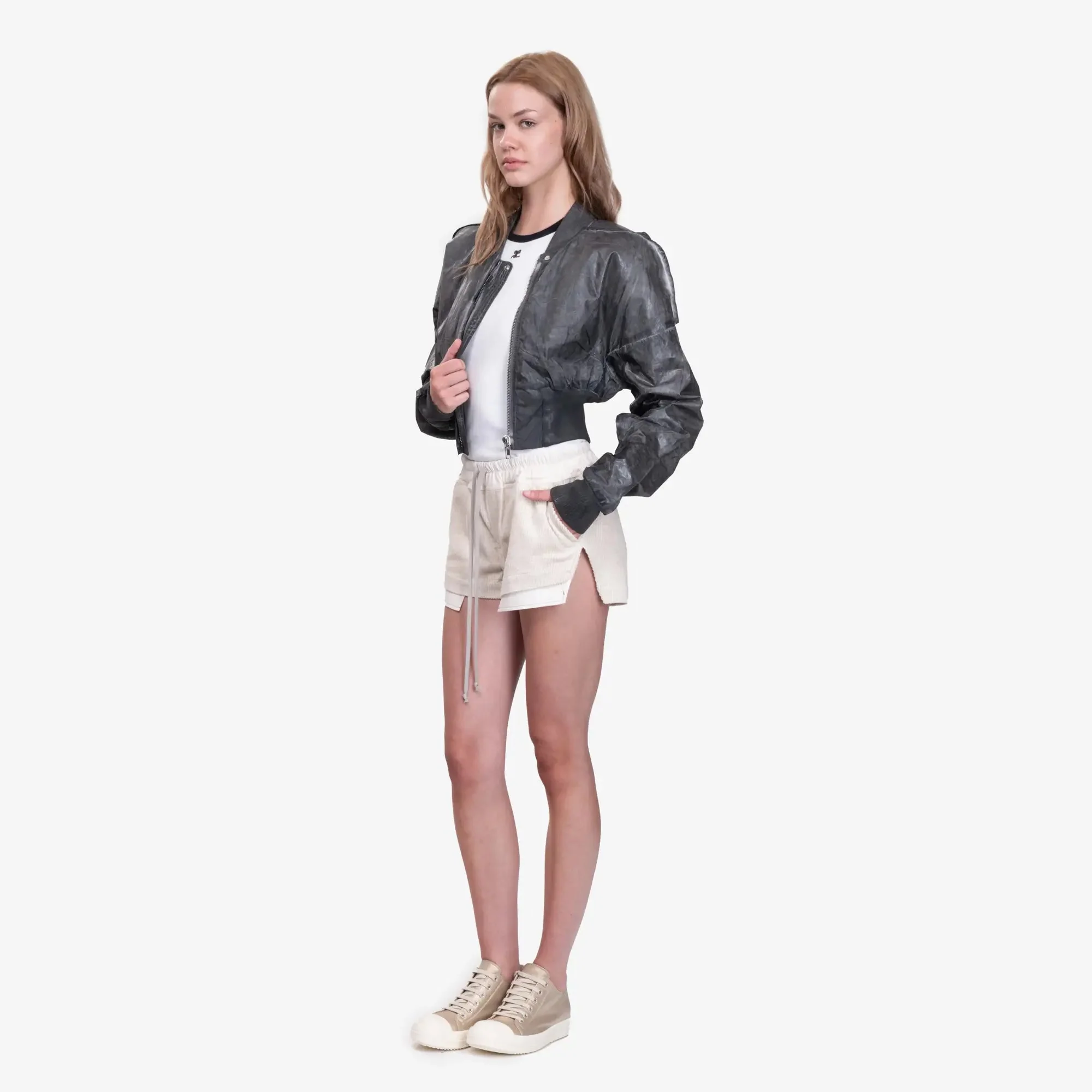 Womens Cropped Flight Jacket - Image 2